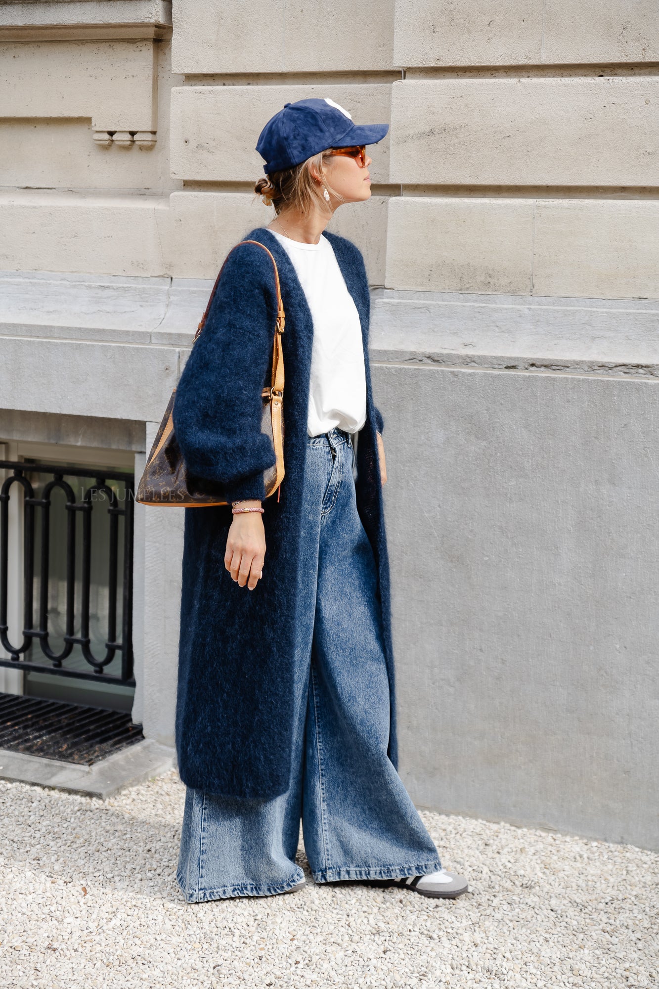 Lucille long cardigan navy blue