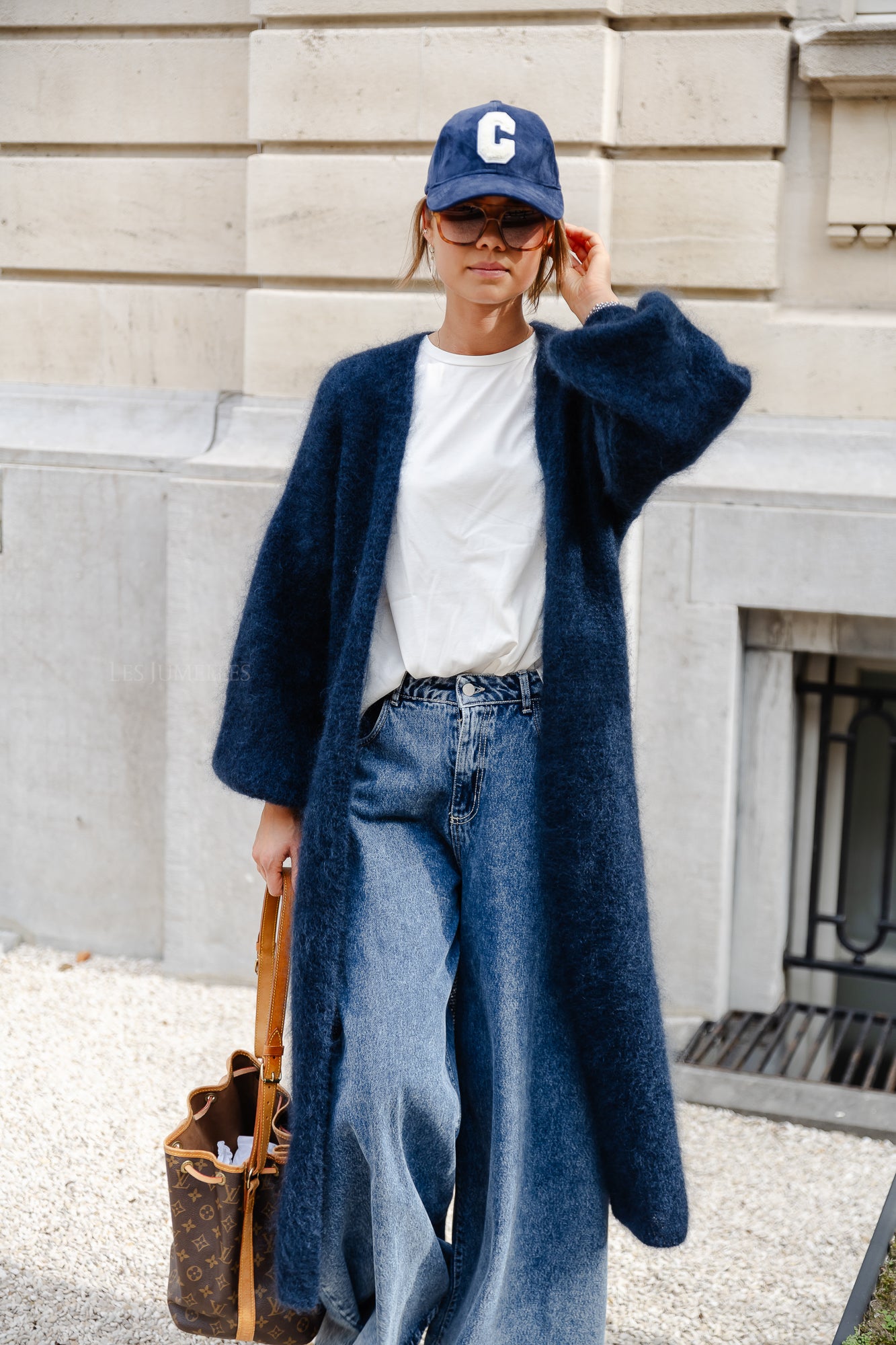 Lucille long cardigan navy blue
