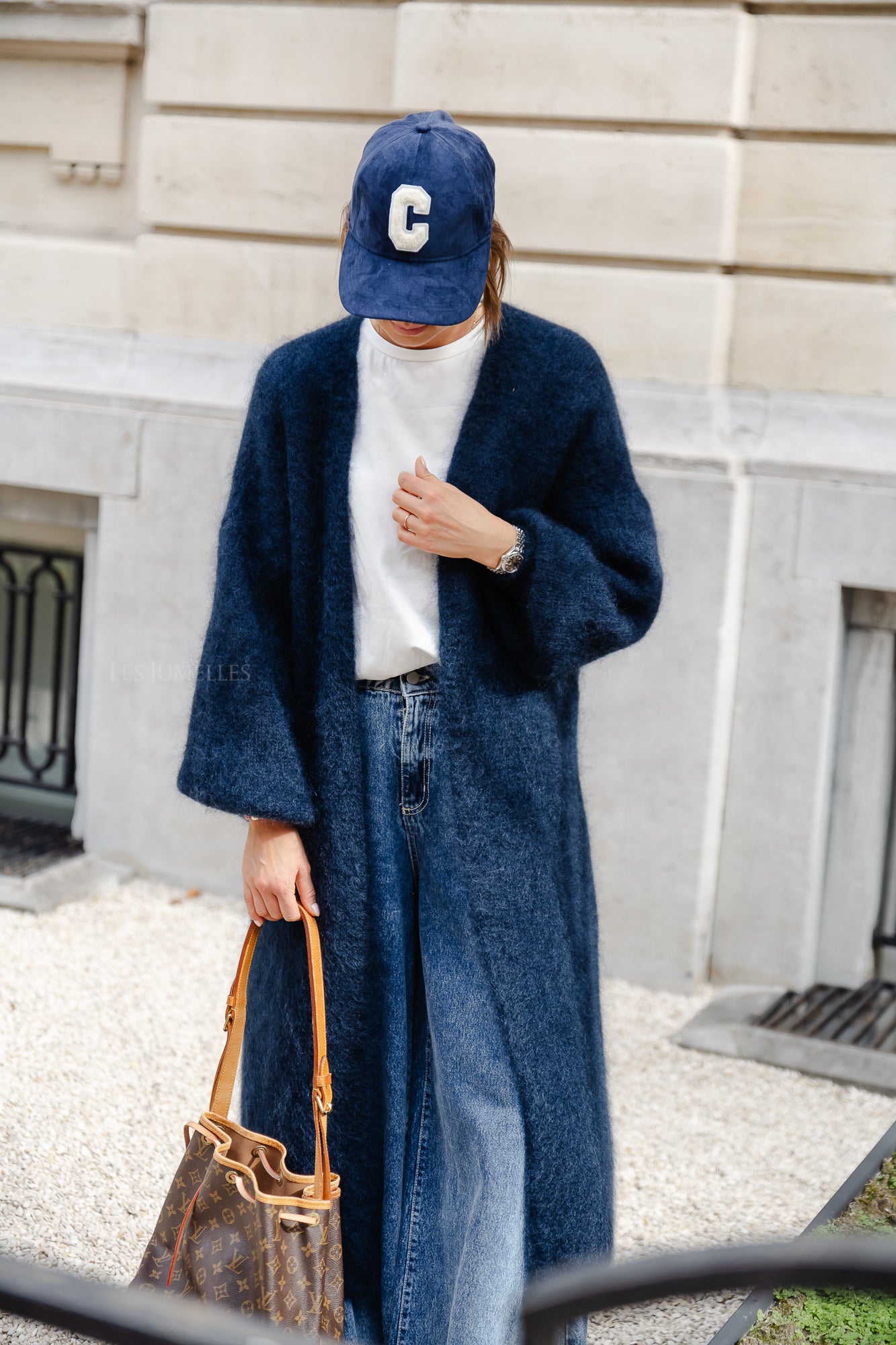 Lucille long cardigan navy blue