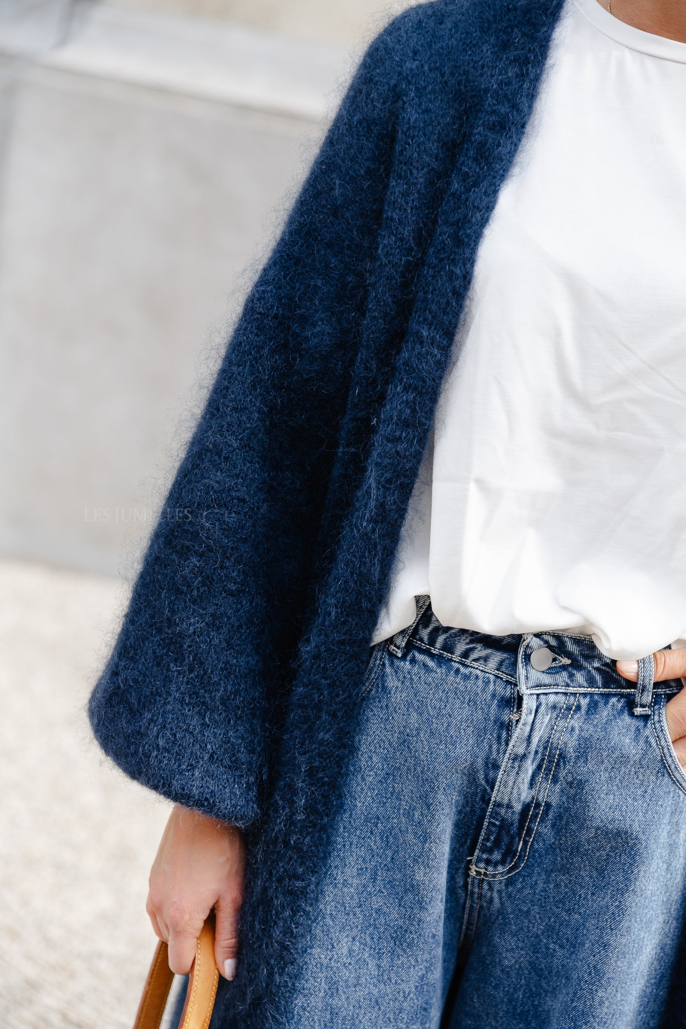 Lucille long cardigan navy blue