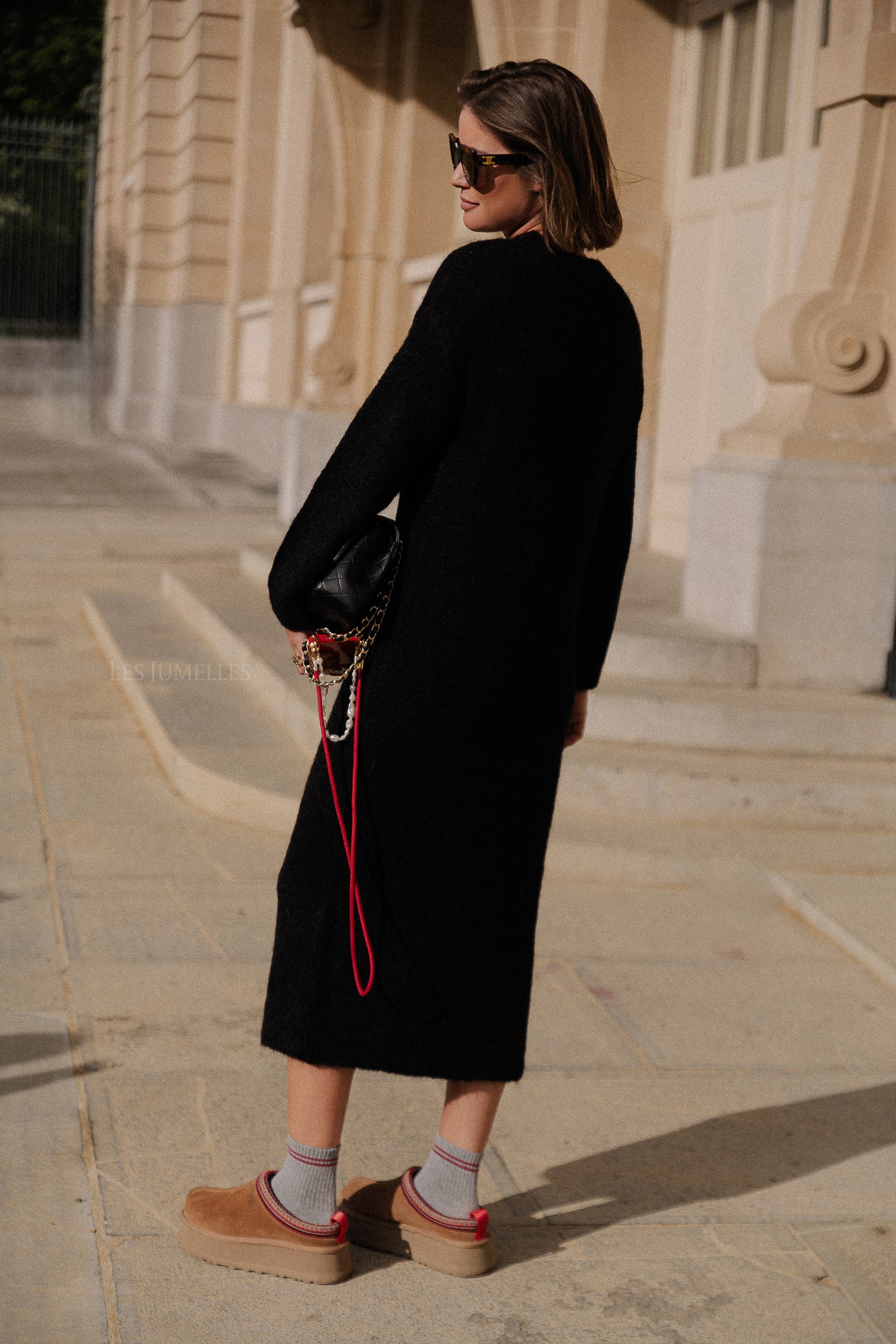 Robe en tricot à col rond SLFGabella LS noire