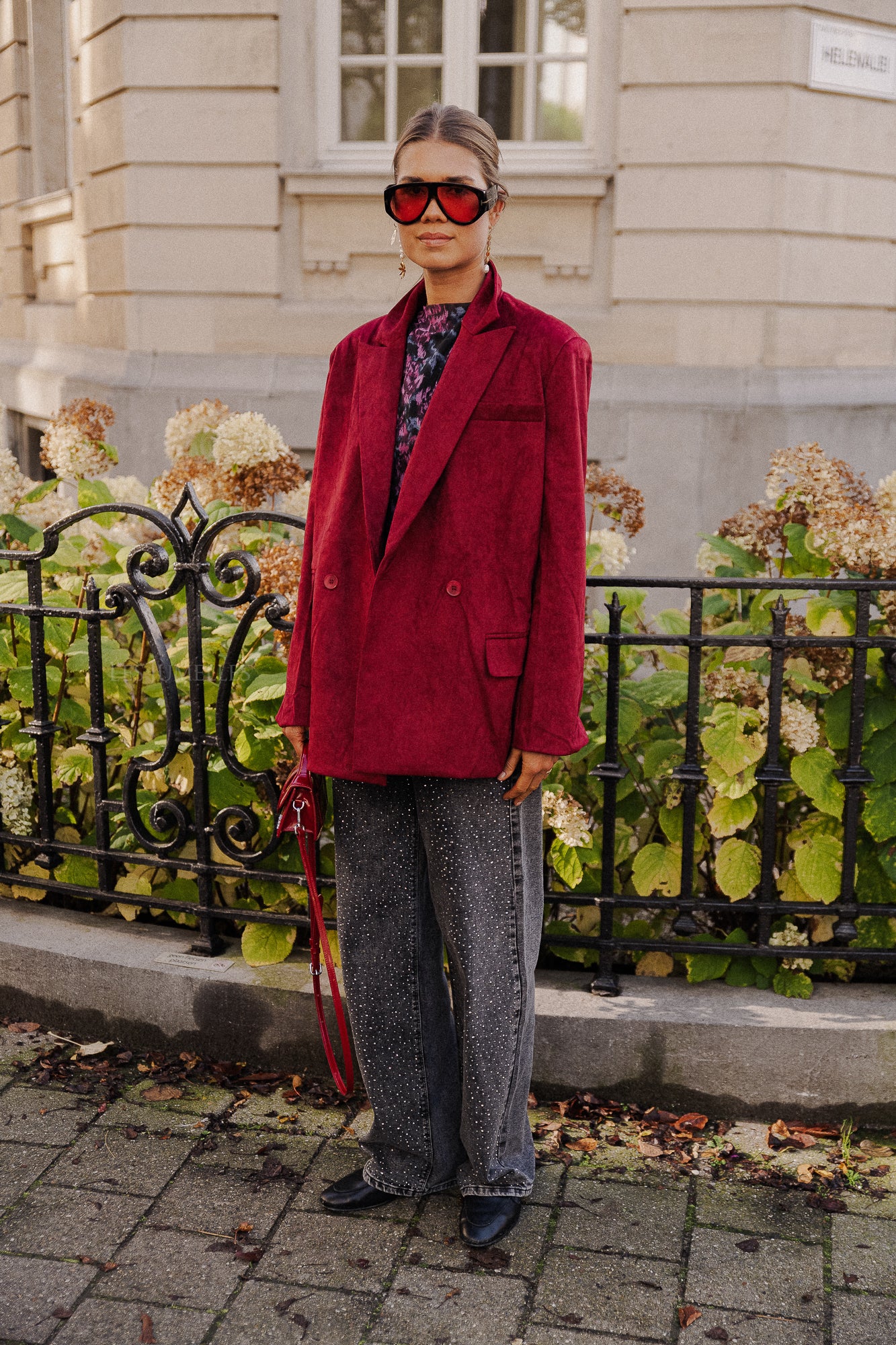 Bree Wildlederblazer Bordeauxrot
