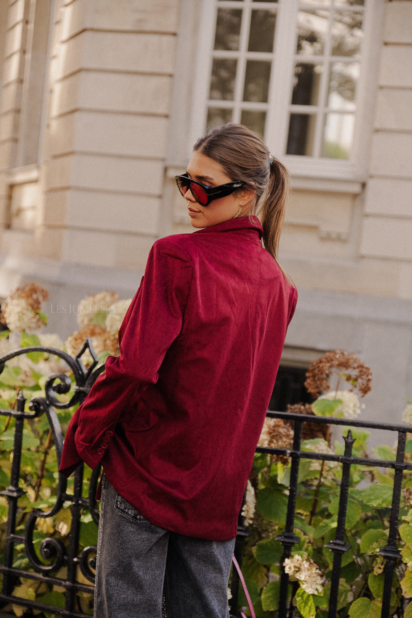 Bree Wildlederblazer Bordeauxrot