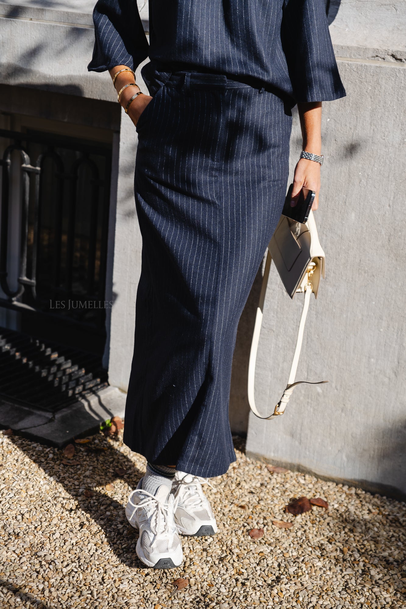 <tc>ViVicca hw jupe cheville marine à rayures</tc>
