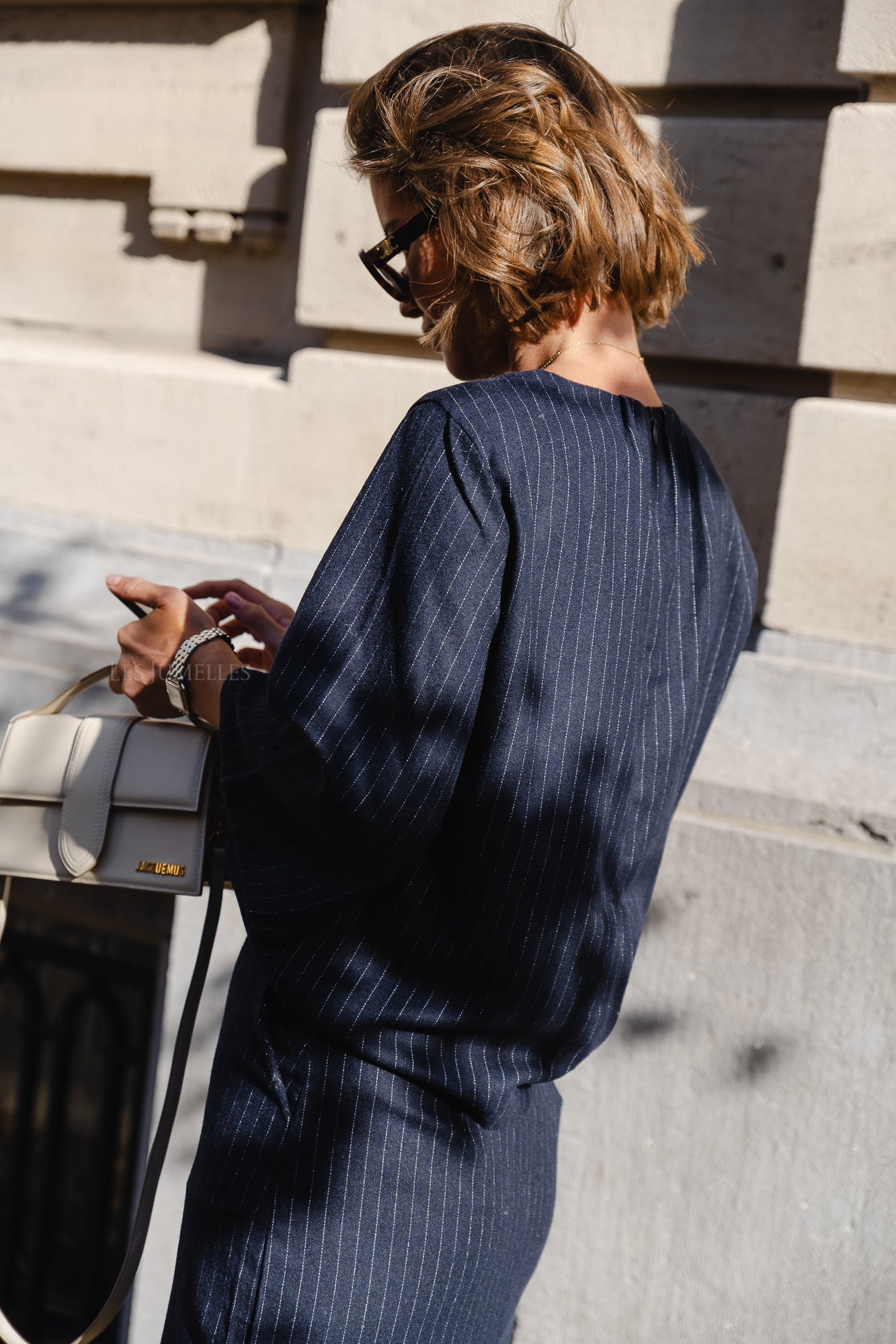 ViVicca 3/4 top navy pinstripe