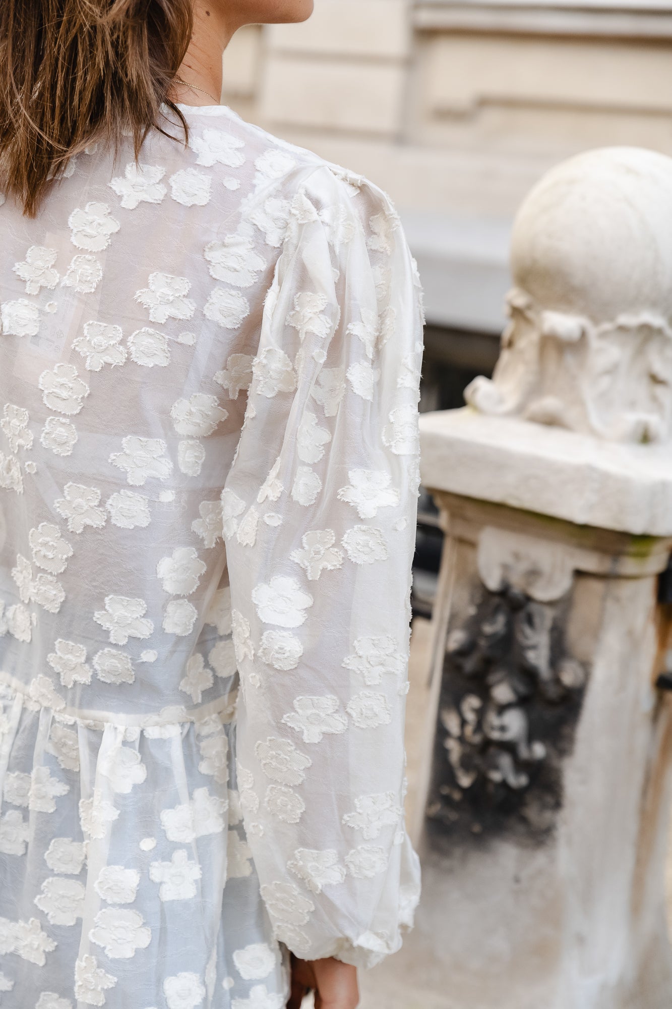 Semi transparent mini dress creme brûlée
