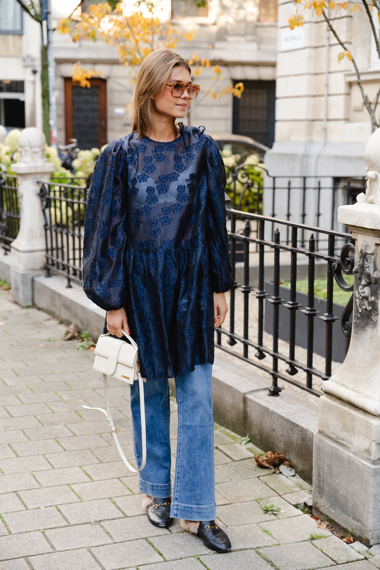 <tc>Semi transparante mini jurk marine blauw</tc>