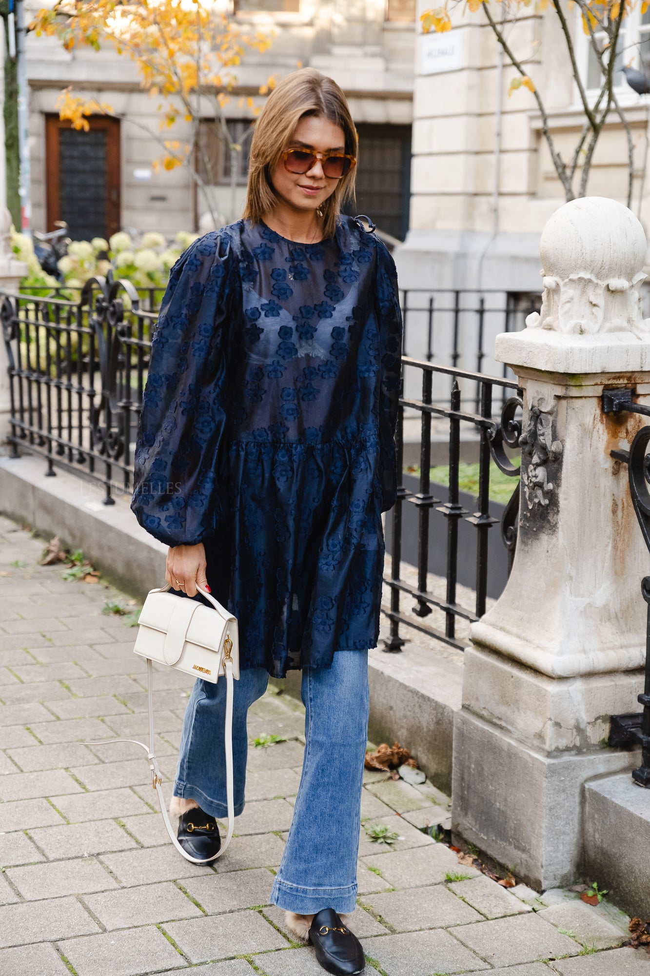 <tc>Semi transparante mini jurk marine blauw</tc>