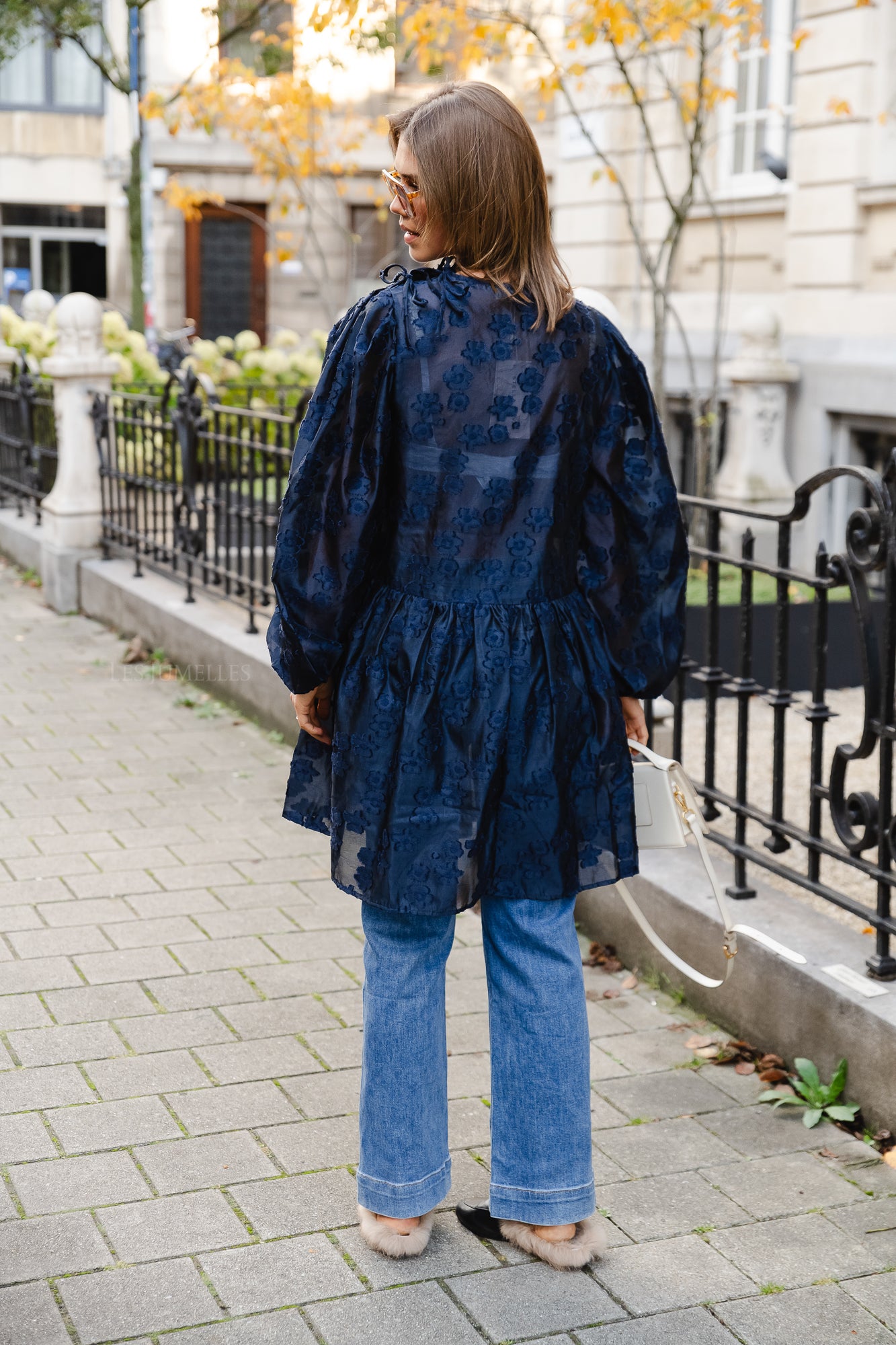 <tc>Semi transparante mini jurk marine blauw</tc>