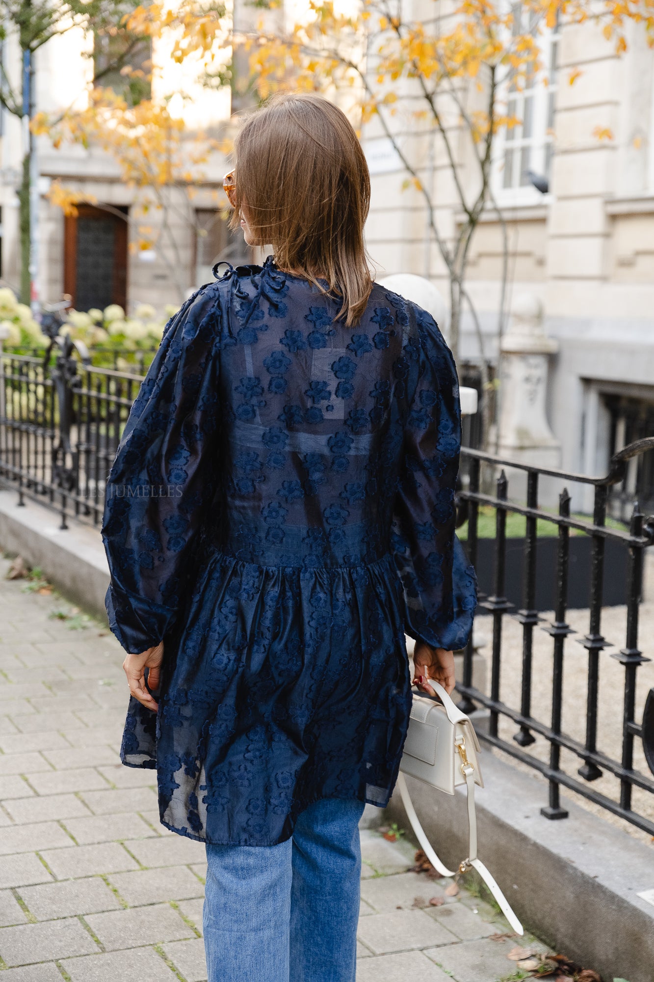 <tc>Semi transparante mini jurk marine blauw</tc>