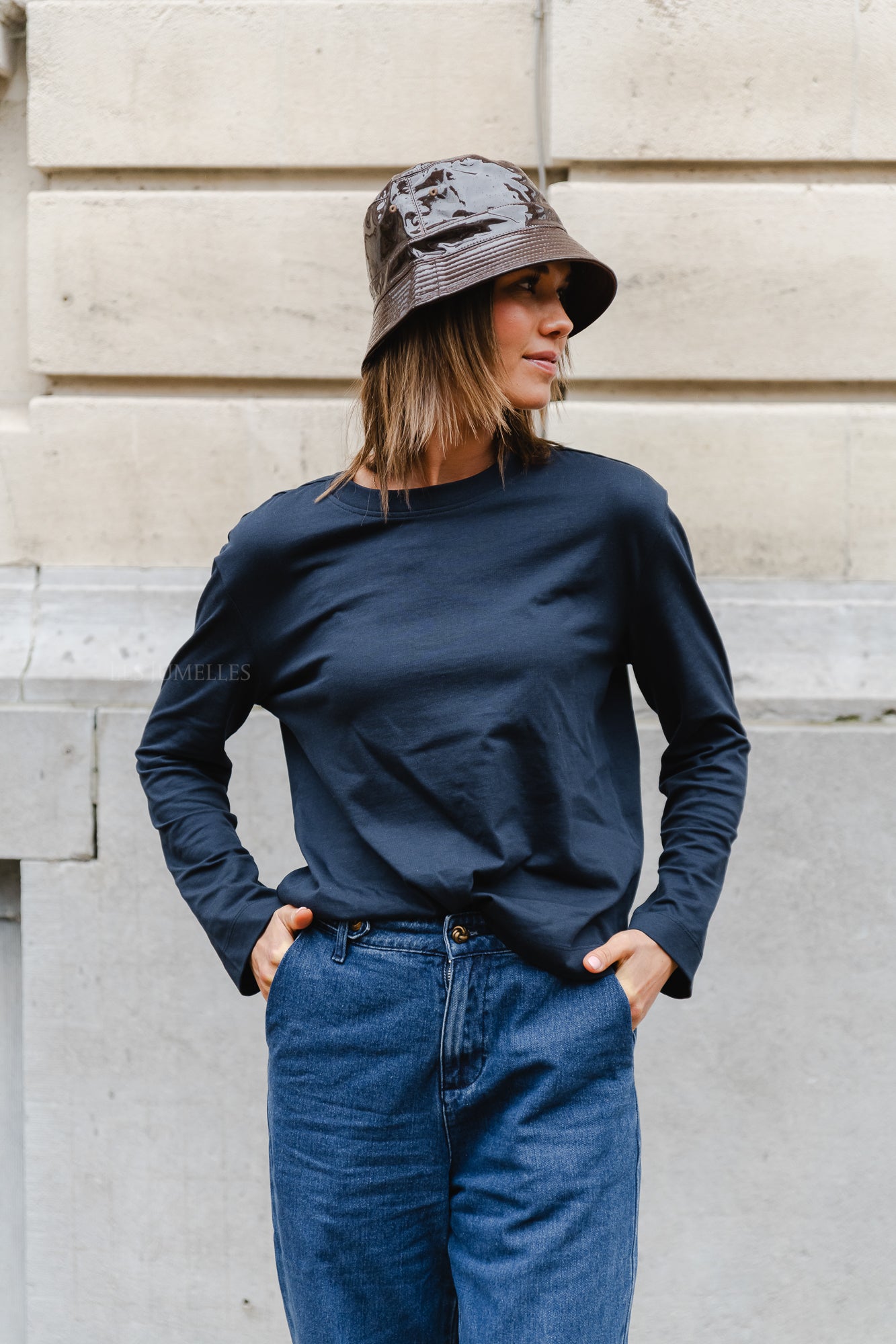 <tc>Slfessential ls boxy tee noos dark sapphire</tc>