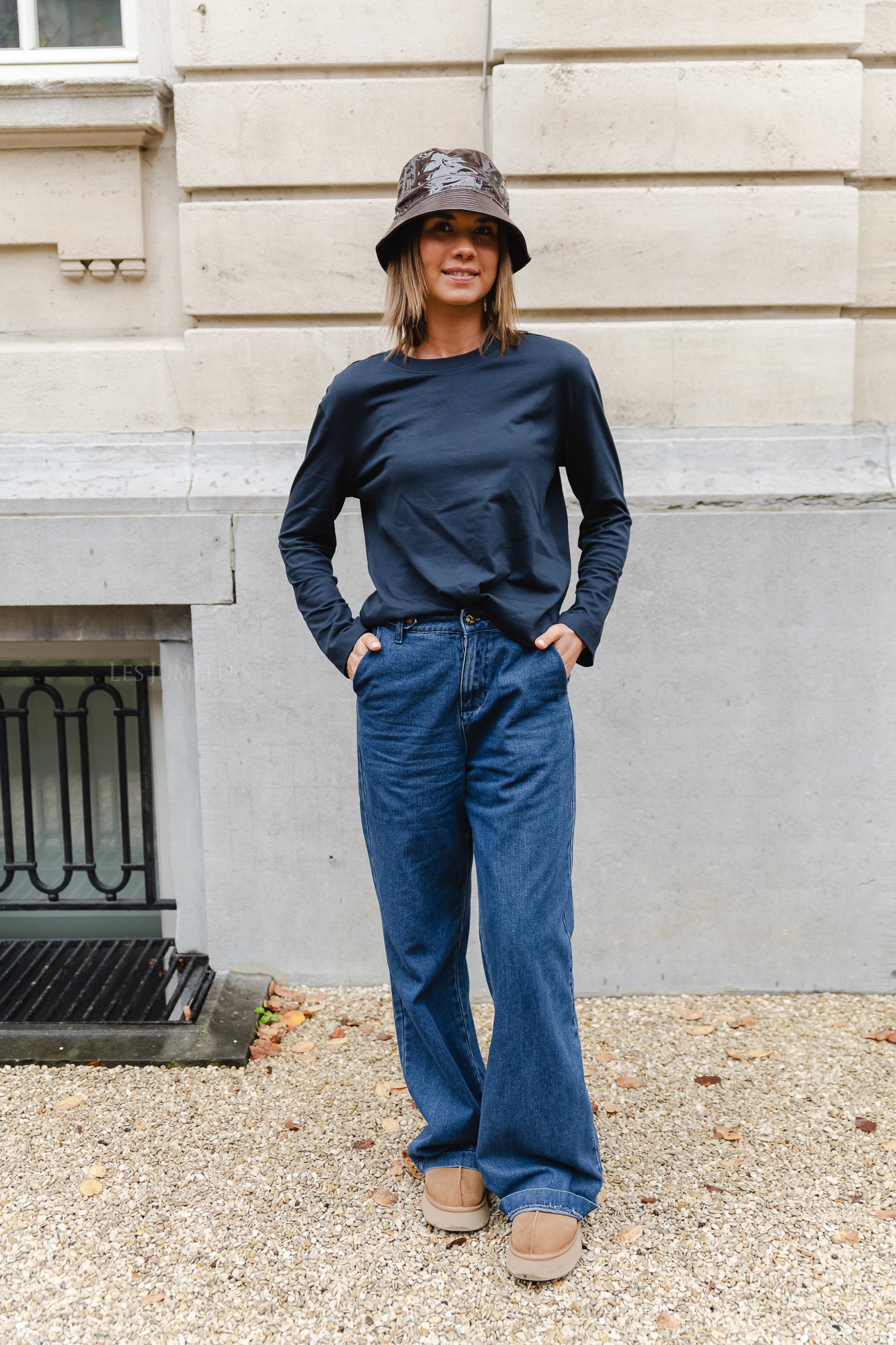 <tc>Slfessential ls boxy tee noos dark sapphire</tc>