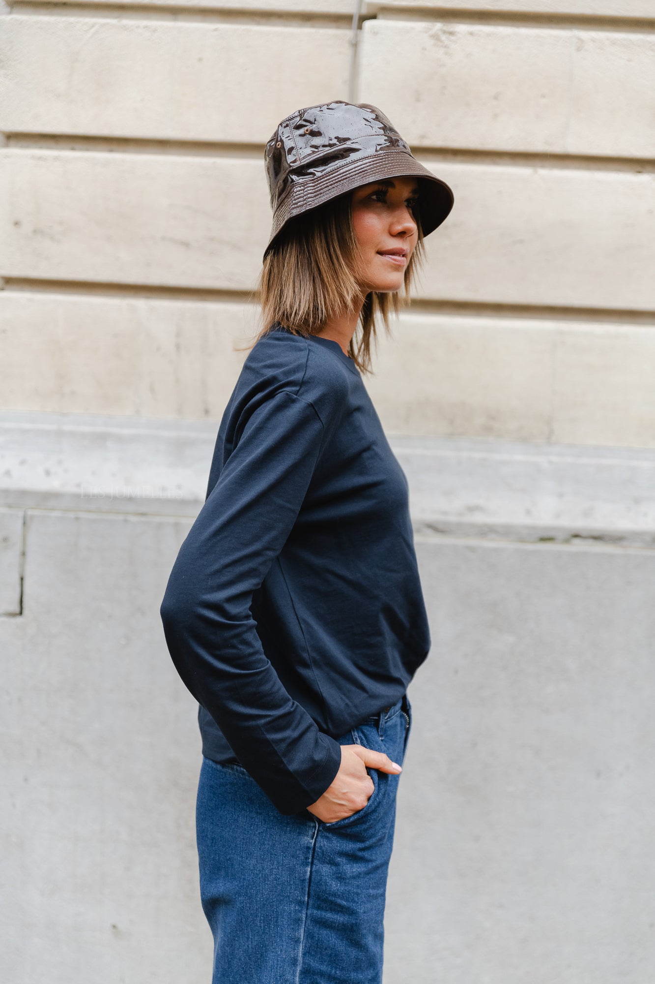 <tc>Slfessential ls boxy tee noos dark sapphire</tc>