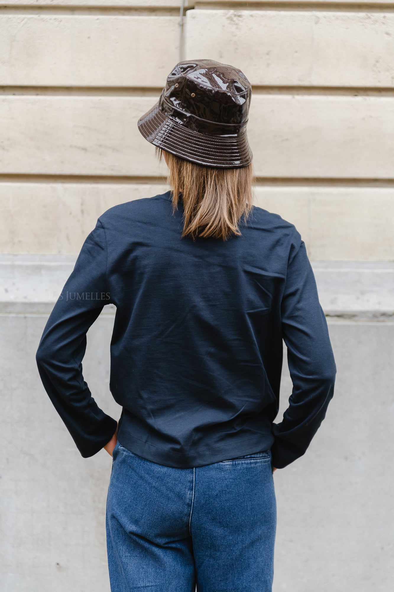 <tc>Slfessential ls boxy tee noos dark sapphire</tc>
