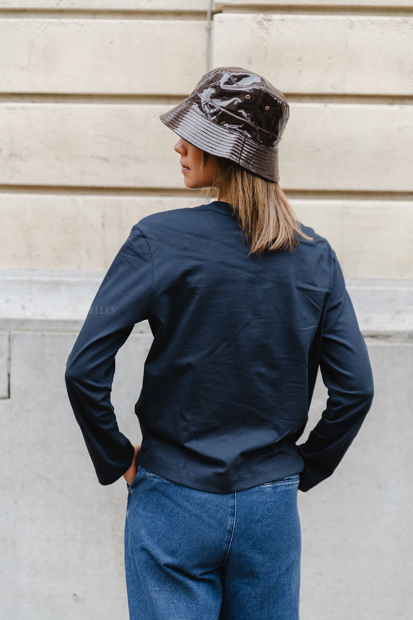 <tc>Slfessential ls boxy tee noos dark sapphire</tc>