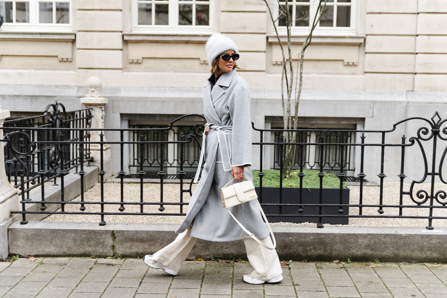 <tc>Manteau ceinturé Meredith mélangé gris</tc>