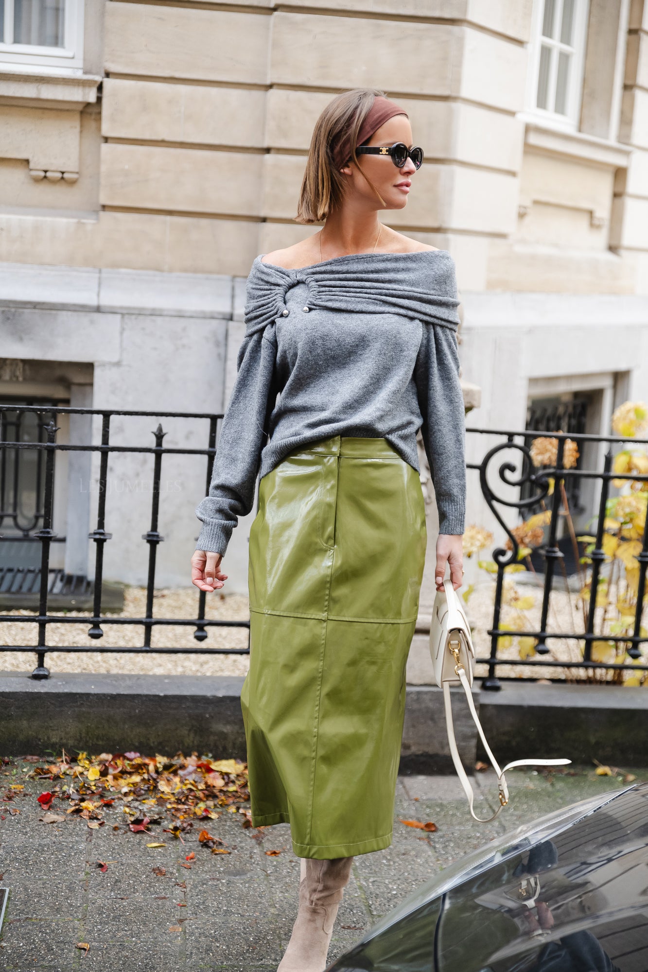 Oaklyn off shoulder jumper grey