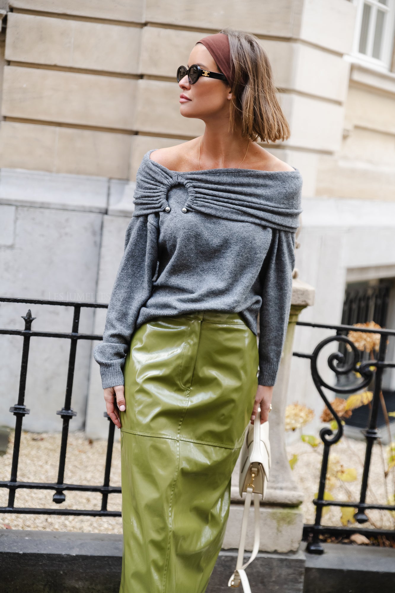 Oaklyn off shoulder jumper grey
