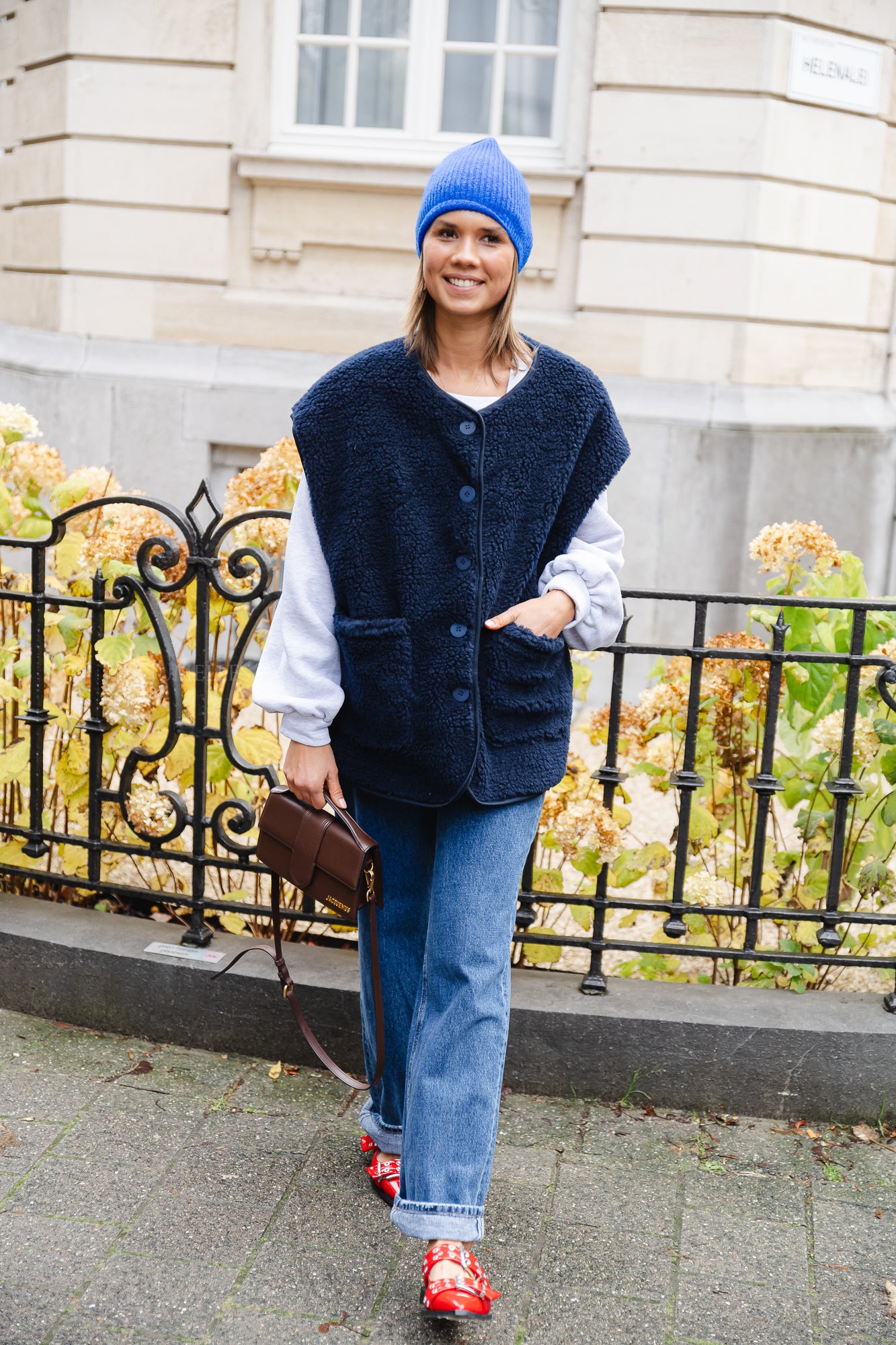 Chelsea sleeveless jacket navy blue