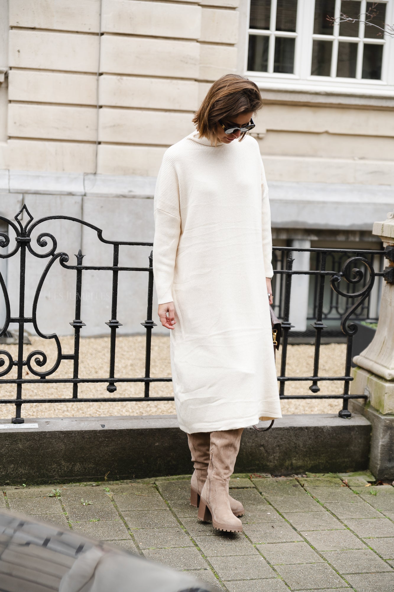 <tc>Reese Rollkragen-Strickkleid ecru</tc>