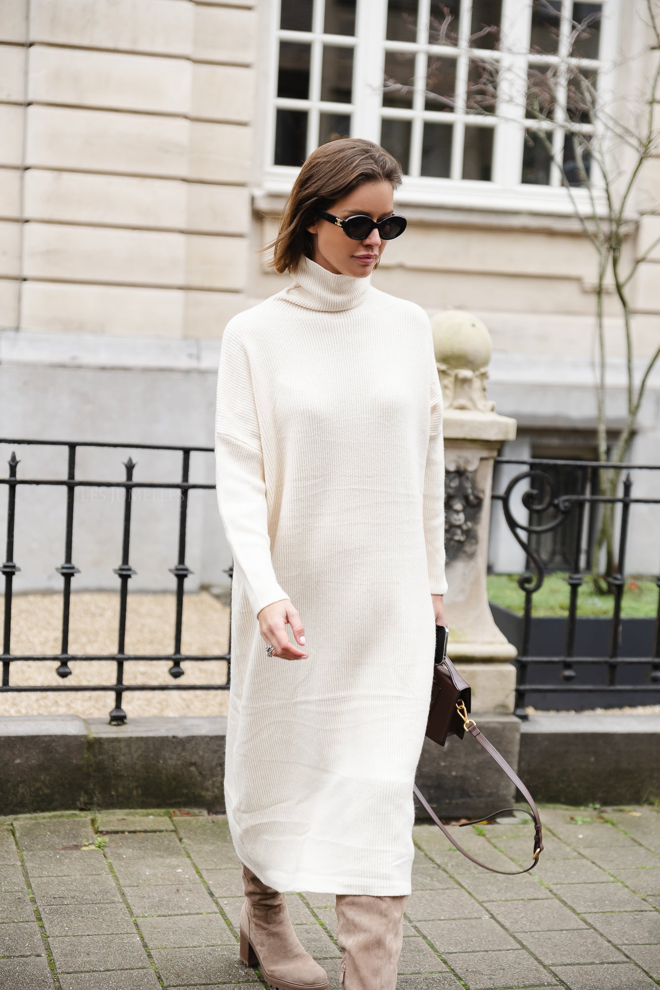 <tc>Reese Rollkragen-Strickkleid ecru</tc>