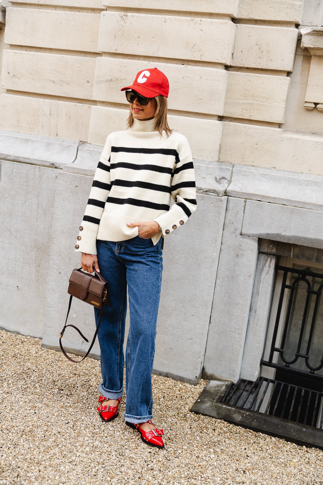 Pull rayé Matis beige/noir