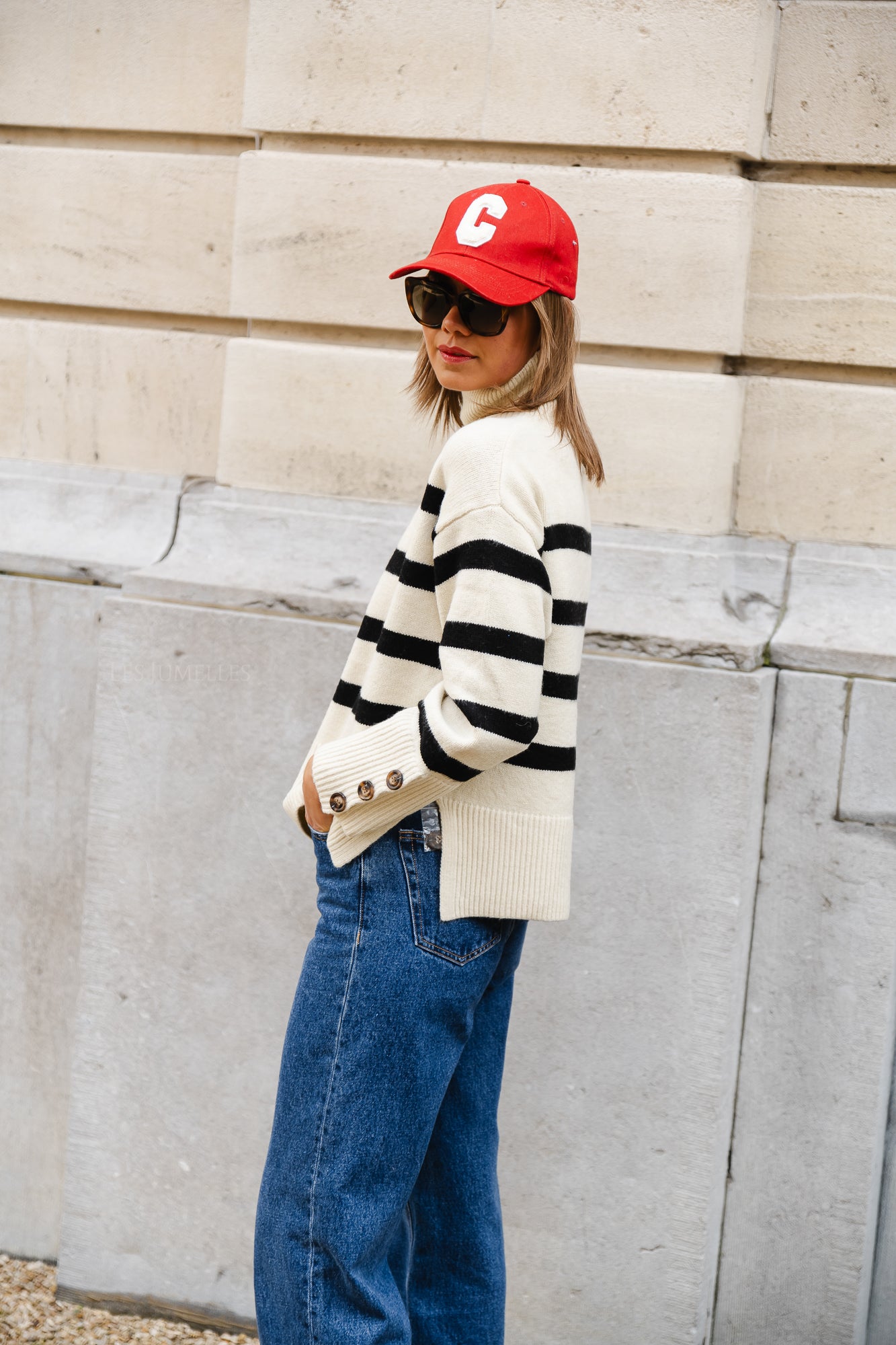 Pull rayé Matis beige/noir