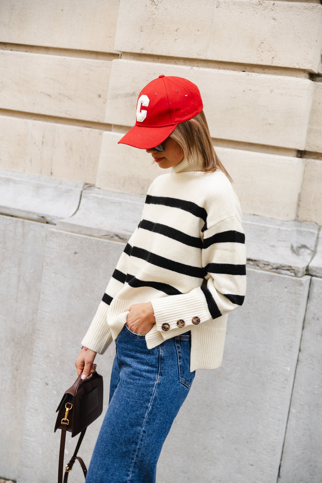 Pull rayé Matis beige/noir