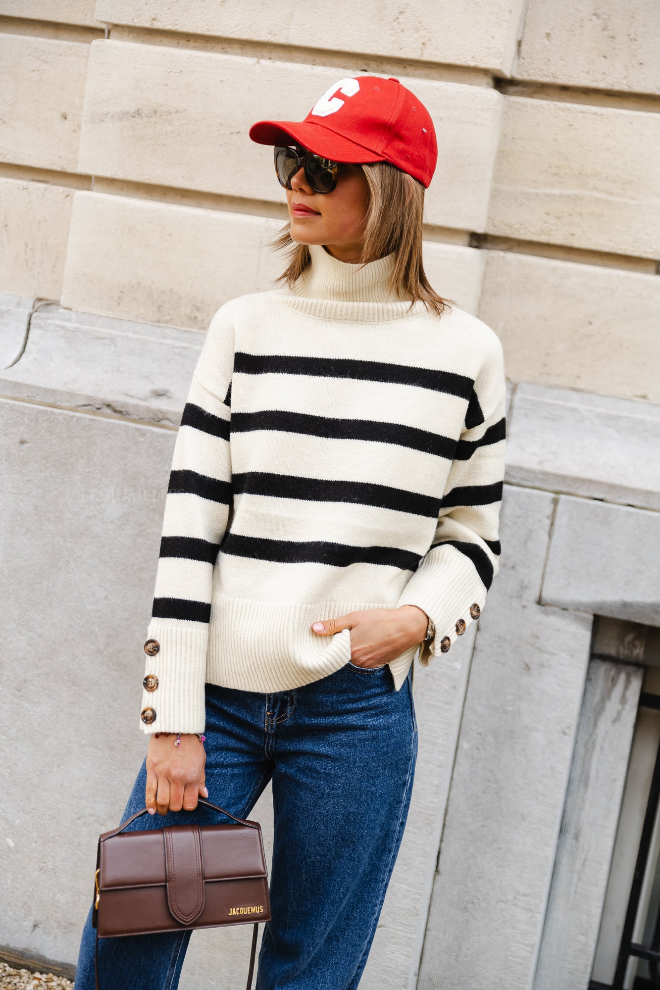 Pull rayé Matis beige/noir