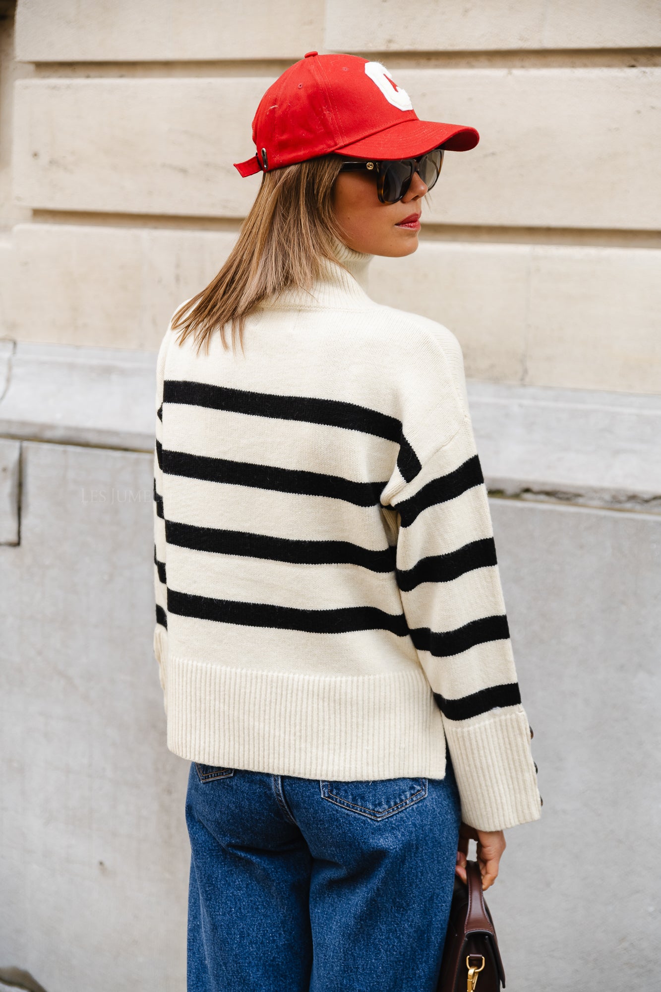 Pull rayé Matis beige/noir