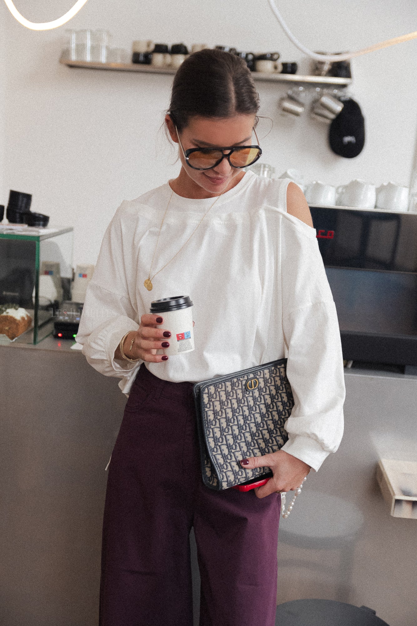 Top asymétrique Kate blanc cassé