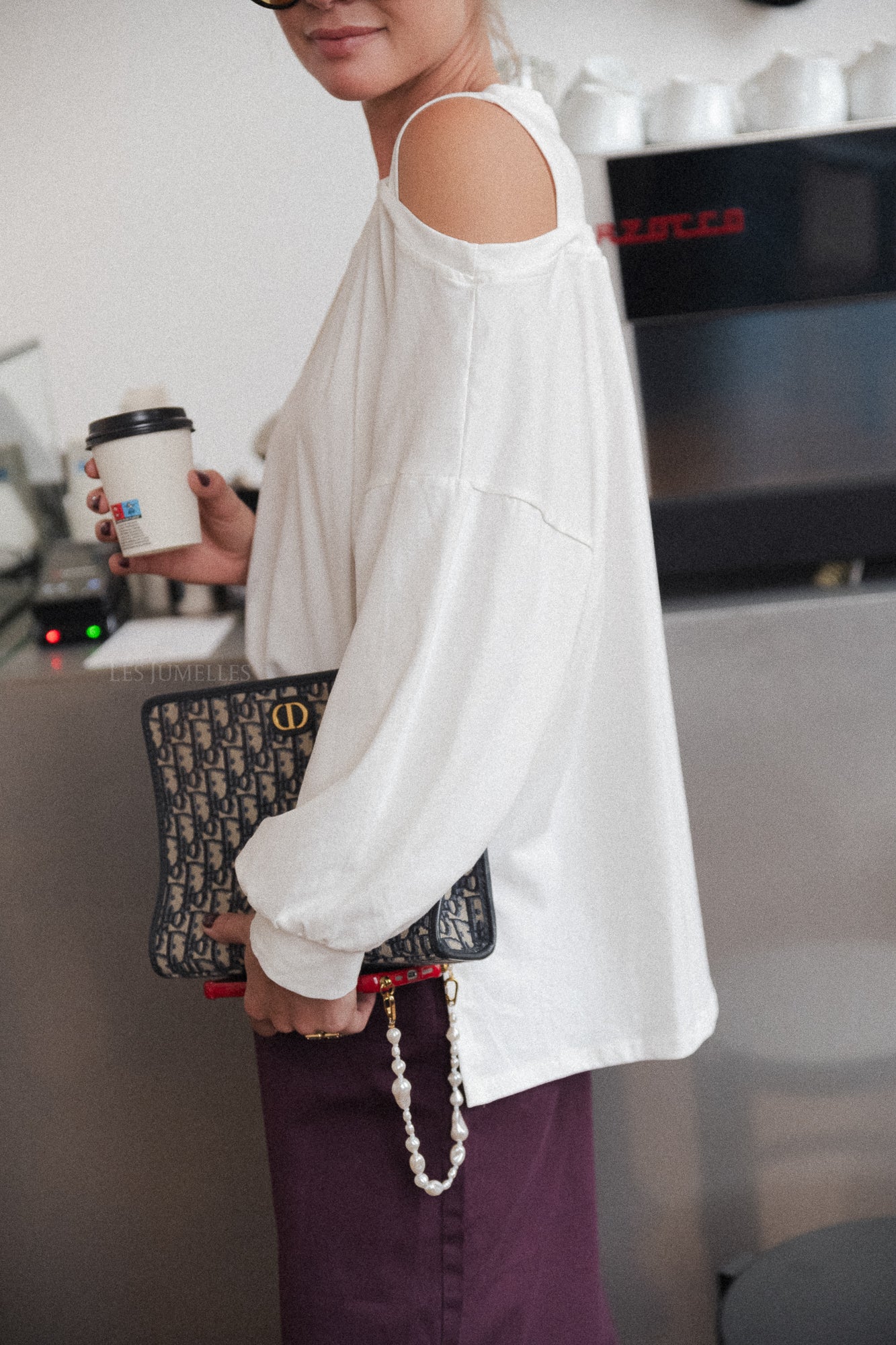 Top asymétrique Kate blanc cassé