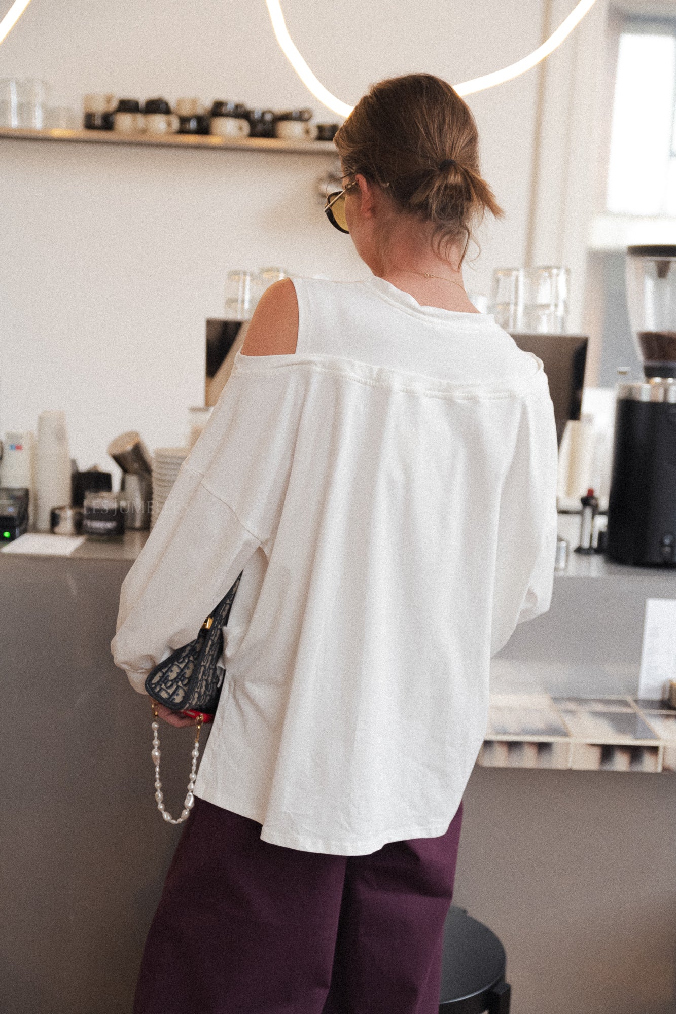 Top asymétrique Kate blanc cassé