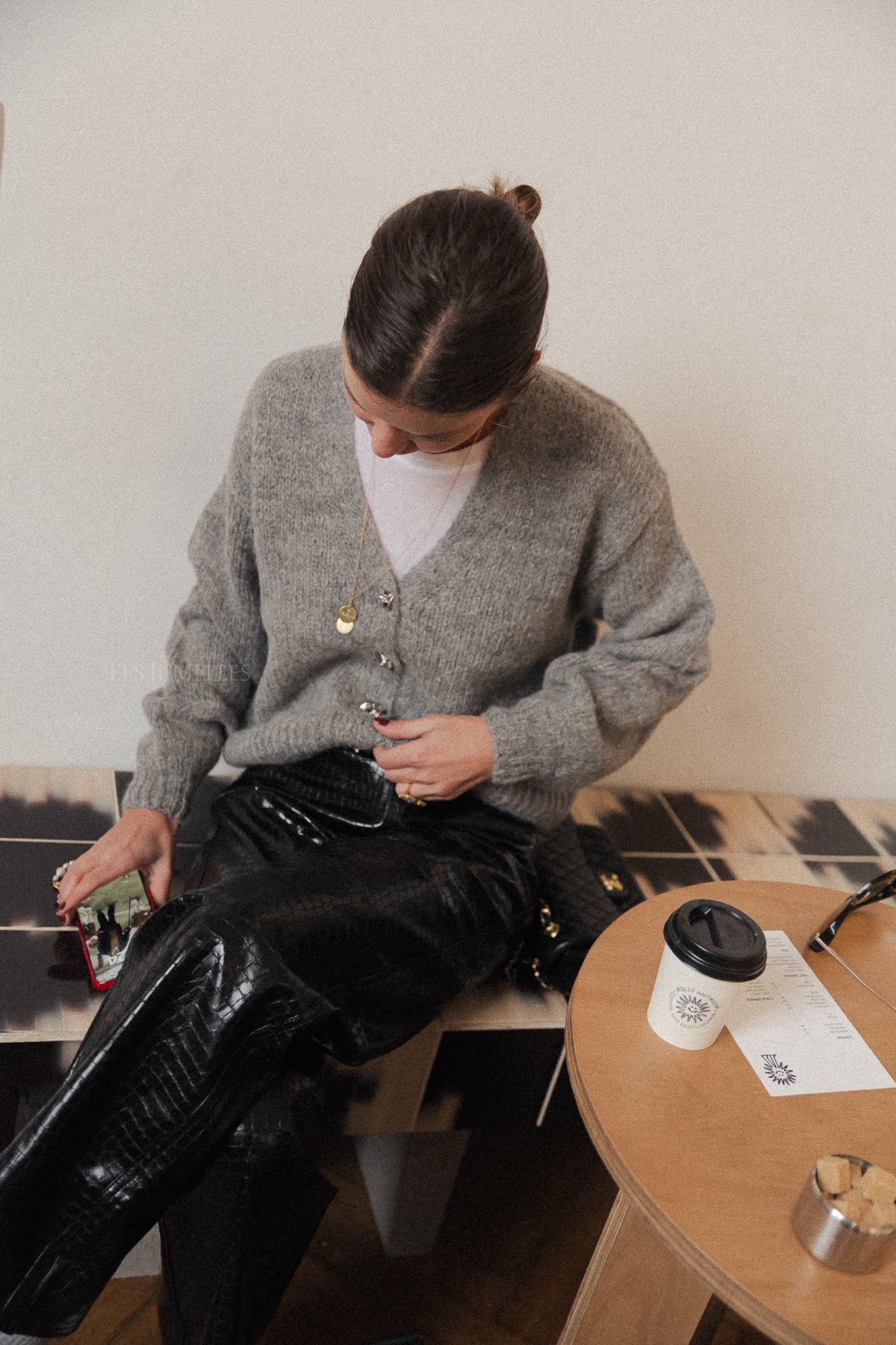 YASVigga LS knit cardigan medium grey melange