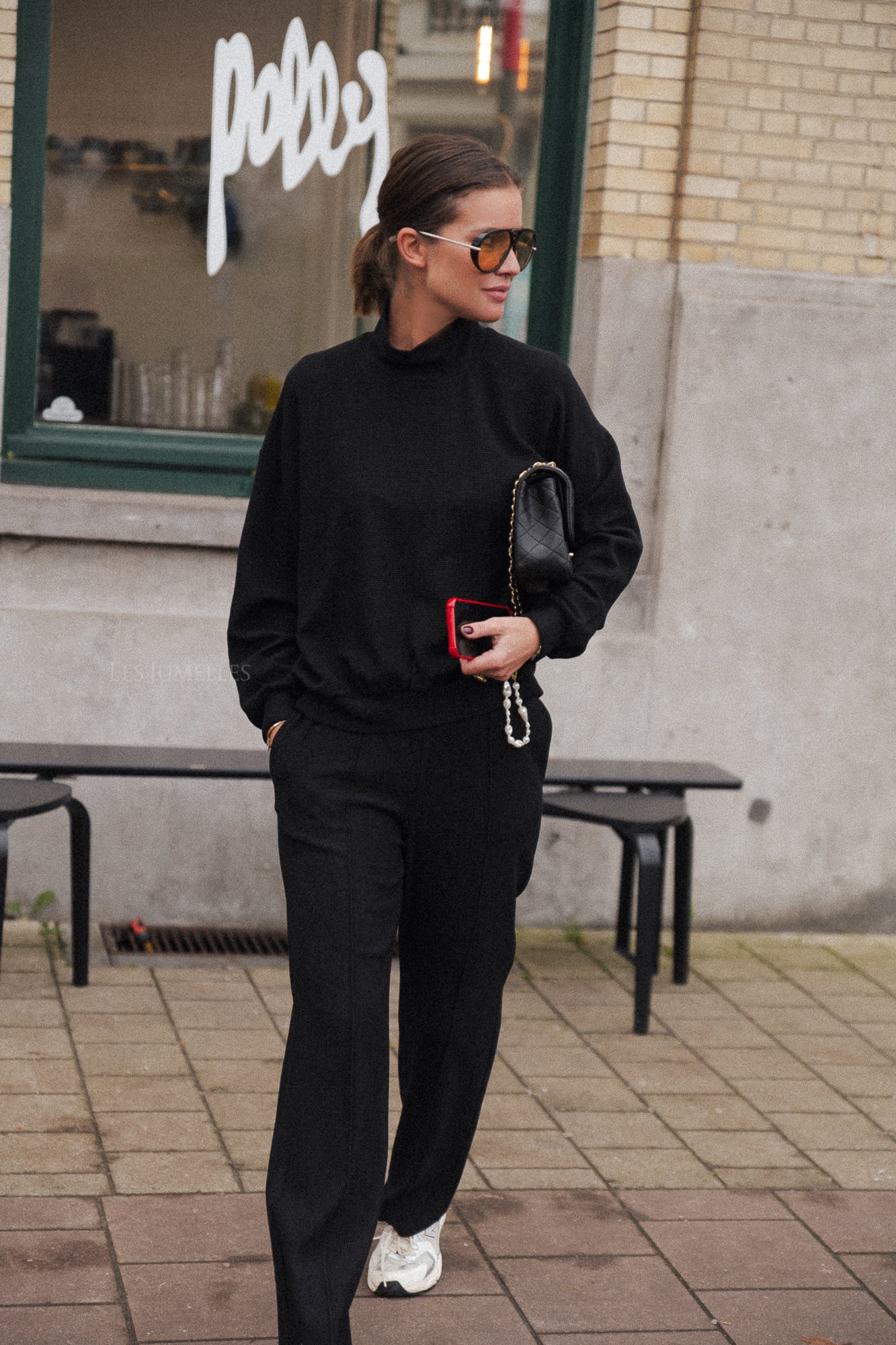 Romy pleated pants black