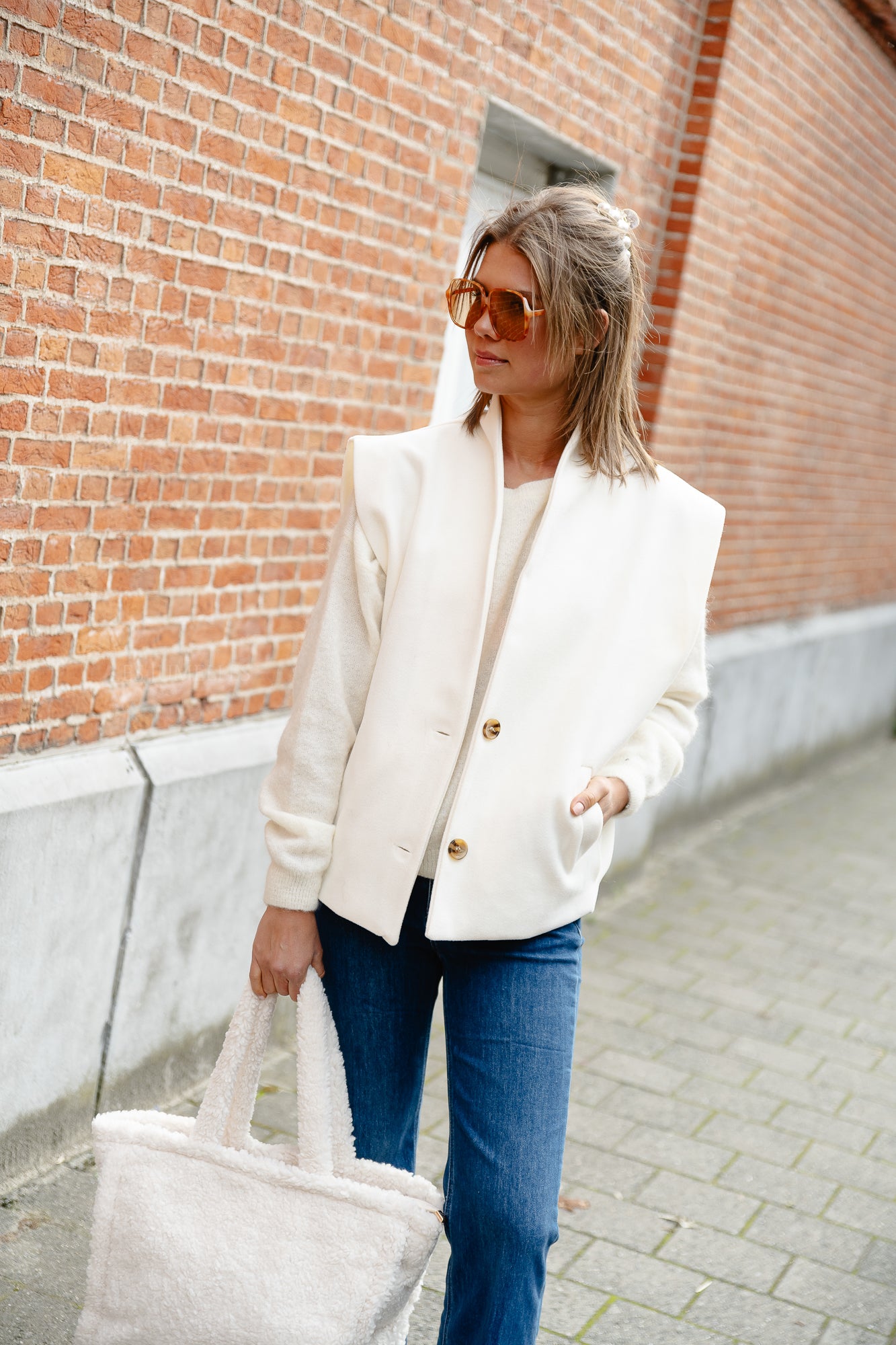 <tc>Veste sans manches Jessie écru</tc>