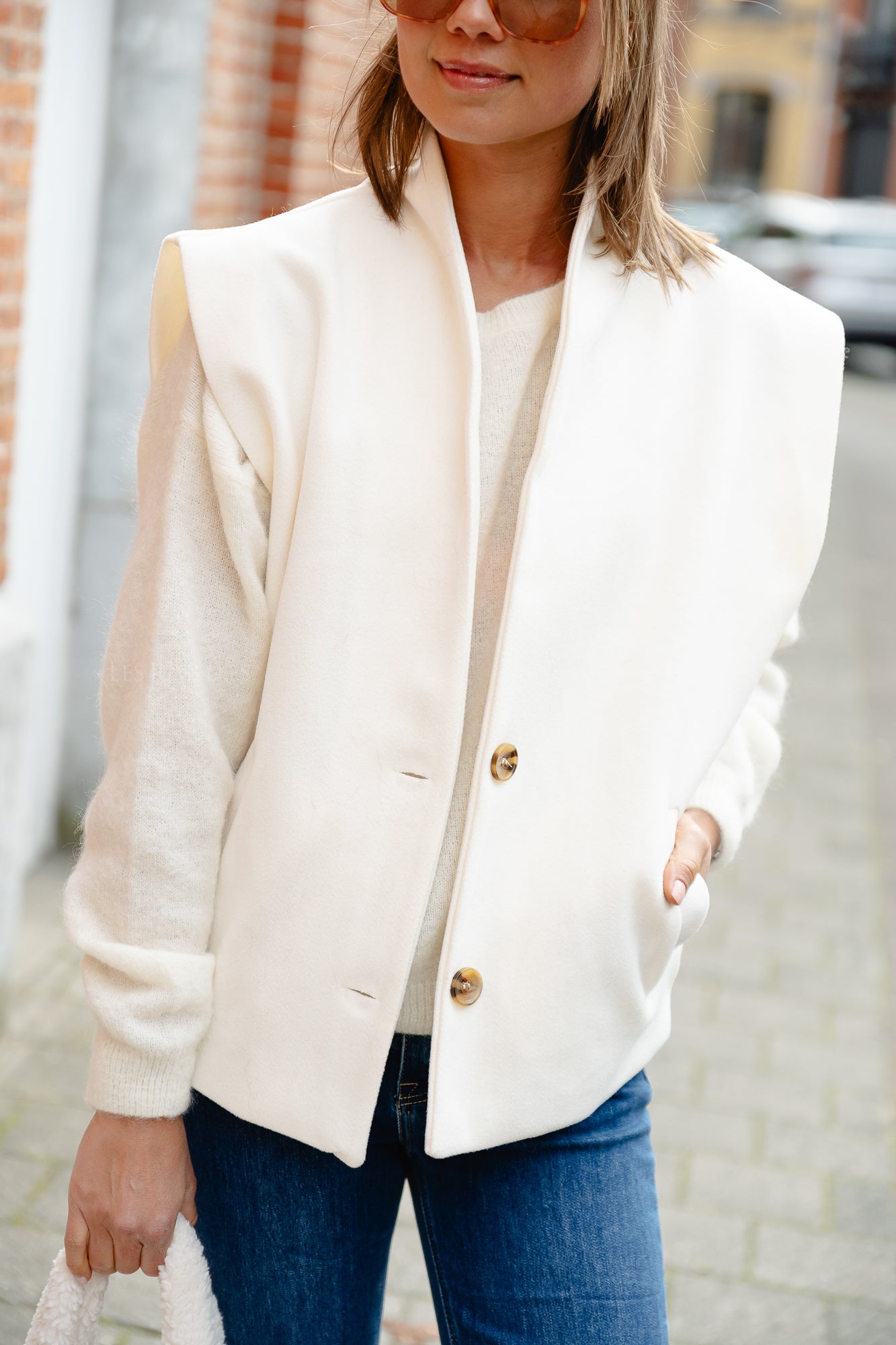 <tc>Veste sans manches Jessie écru</tc>