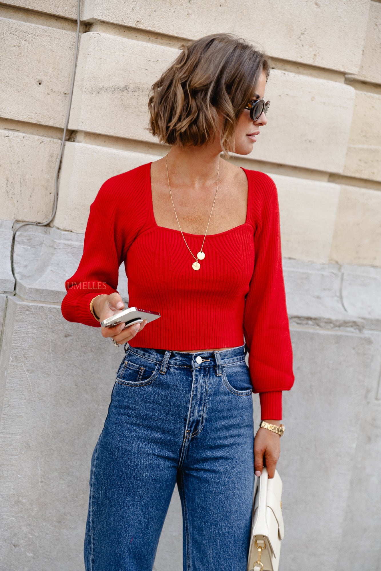Kaylee knitted top red