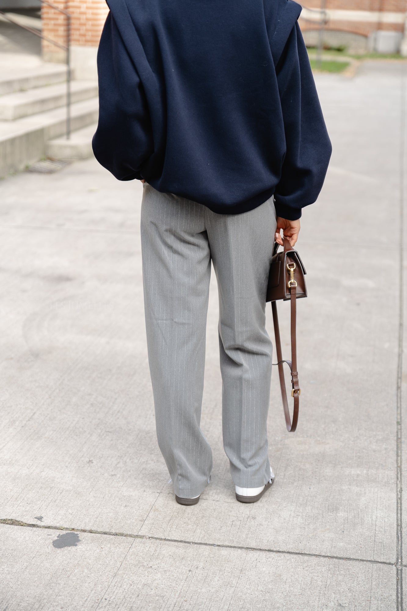 <tc>Slfdoa-polina mw pantalon droit gris foncé lurex</tc>