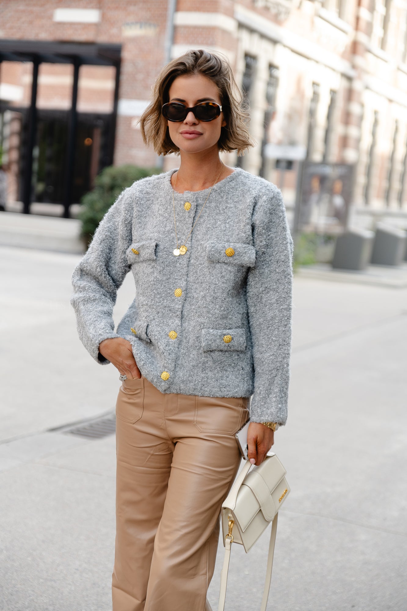 Crissy Strickjacke grau