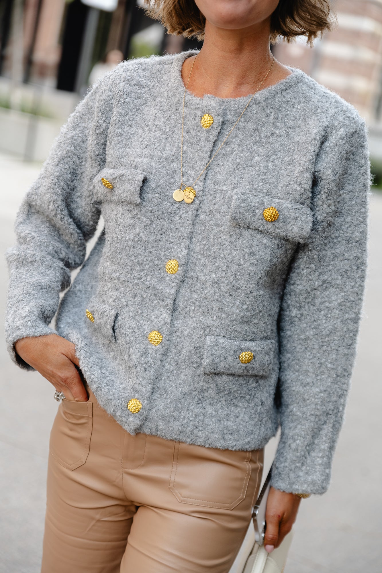 Crissy Strickjacke grau