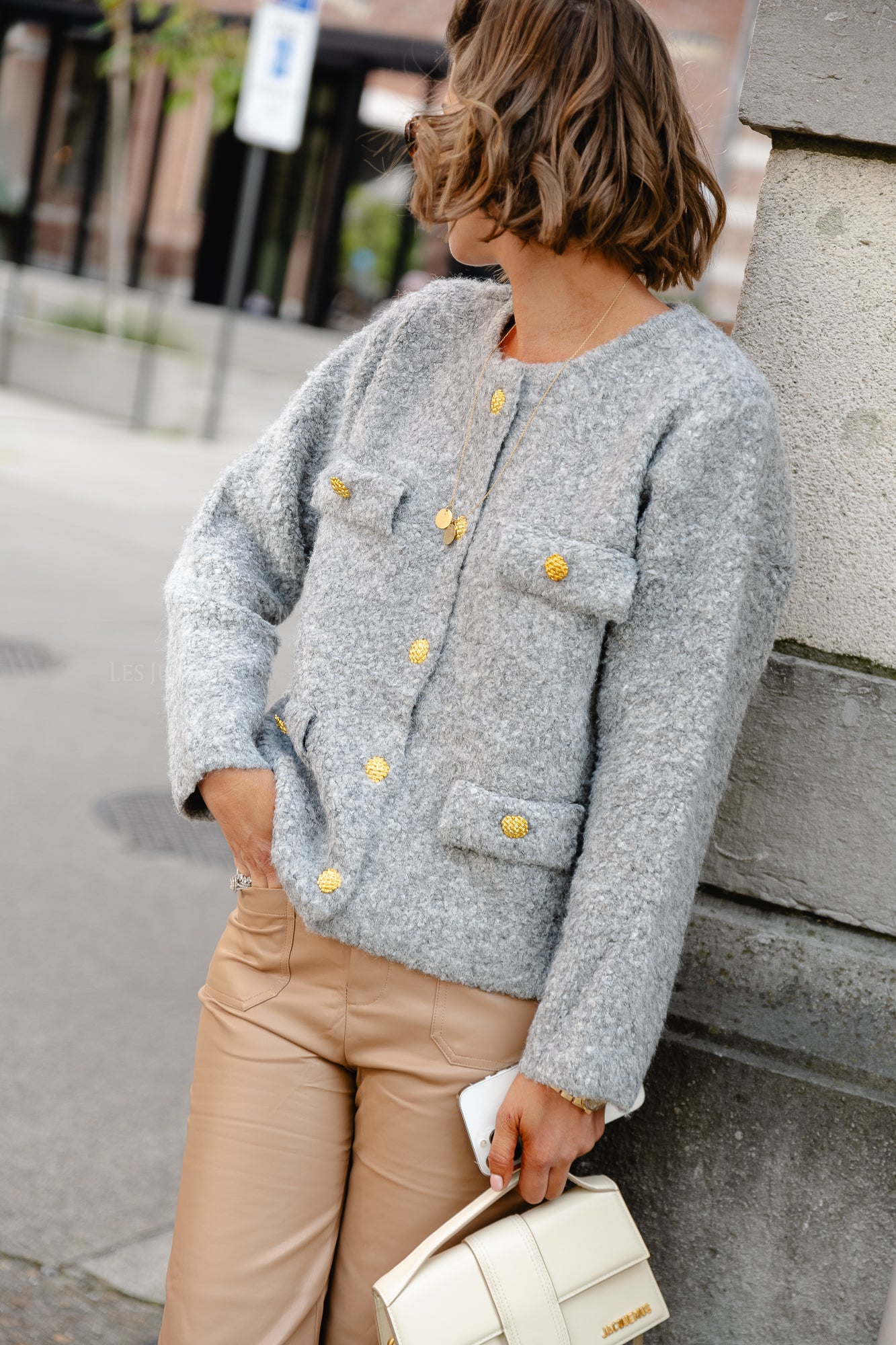 Crissy Strickjacke grau
