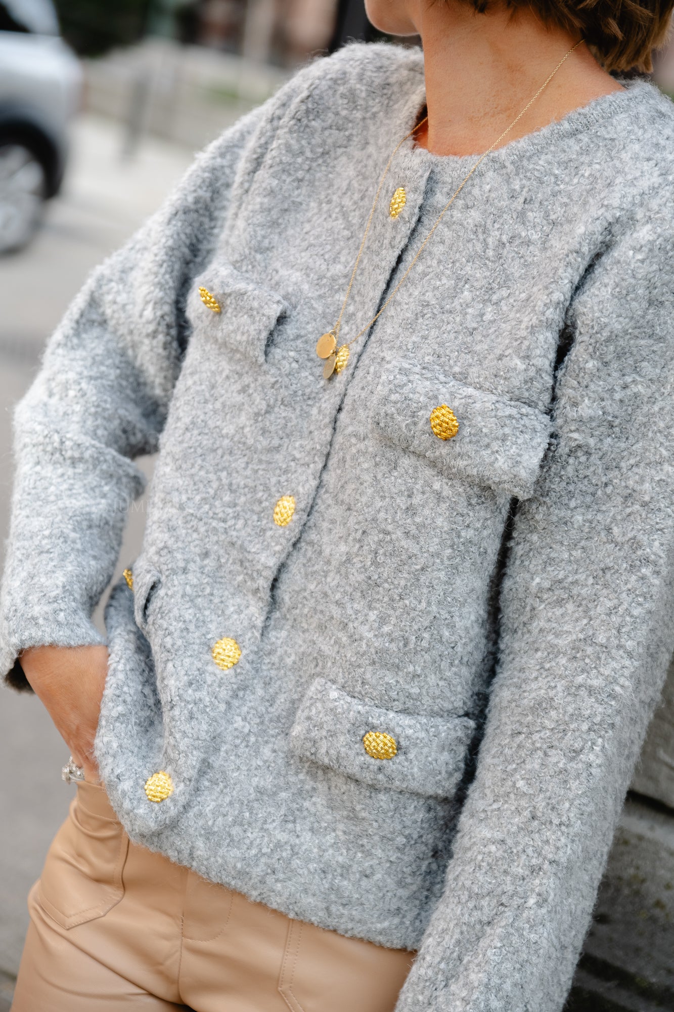 Crissy Strickjacke grau