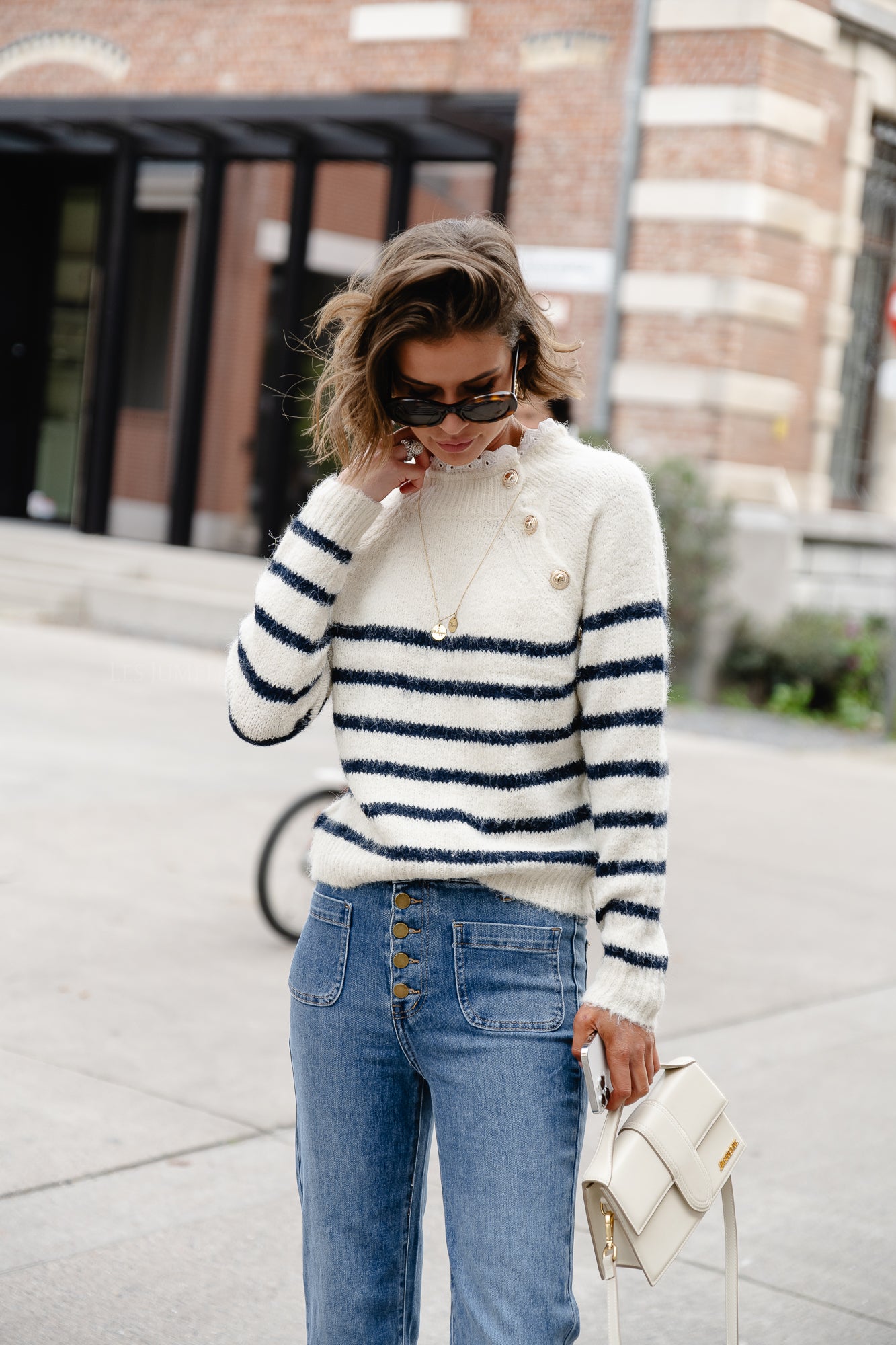 Cindy striped jumper beige