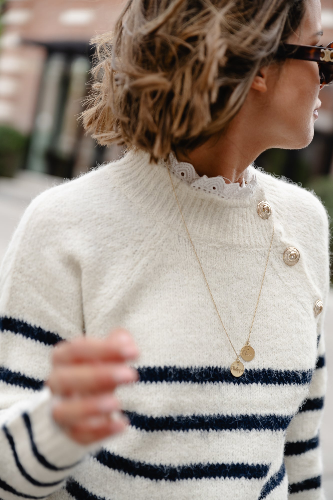 Cindy striped jumper beige
