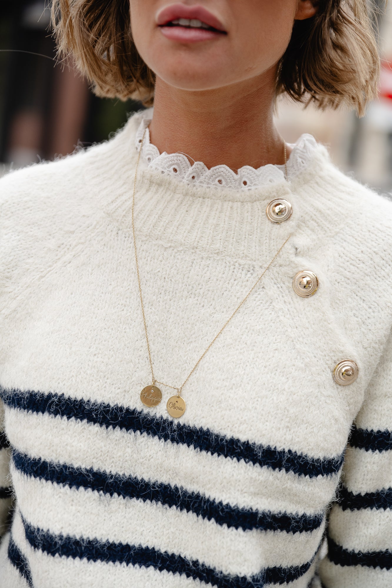 Cindy striped jumper beige