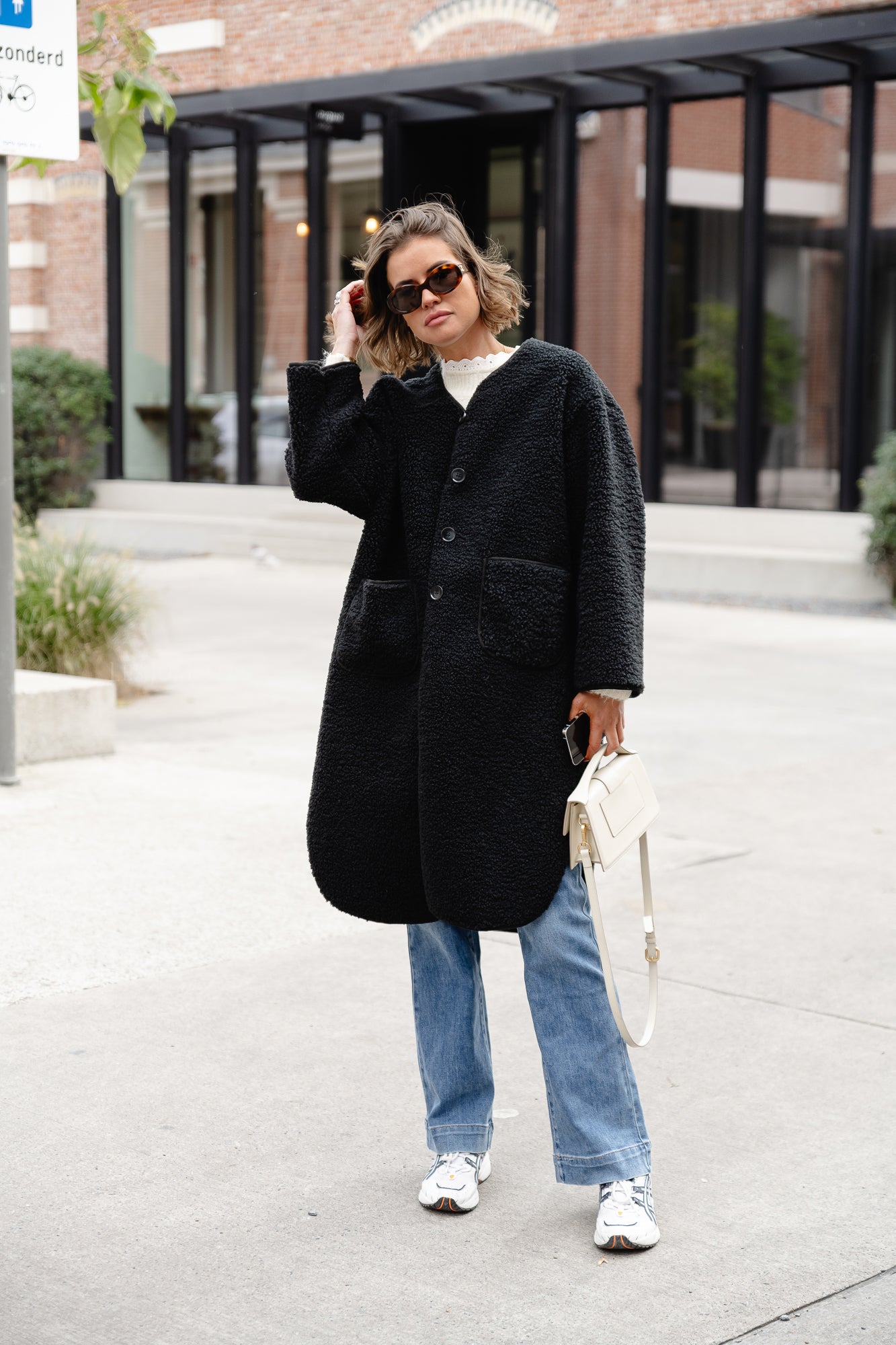 Manteau teddy Emma noir
