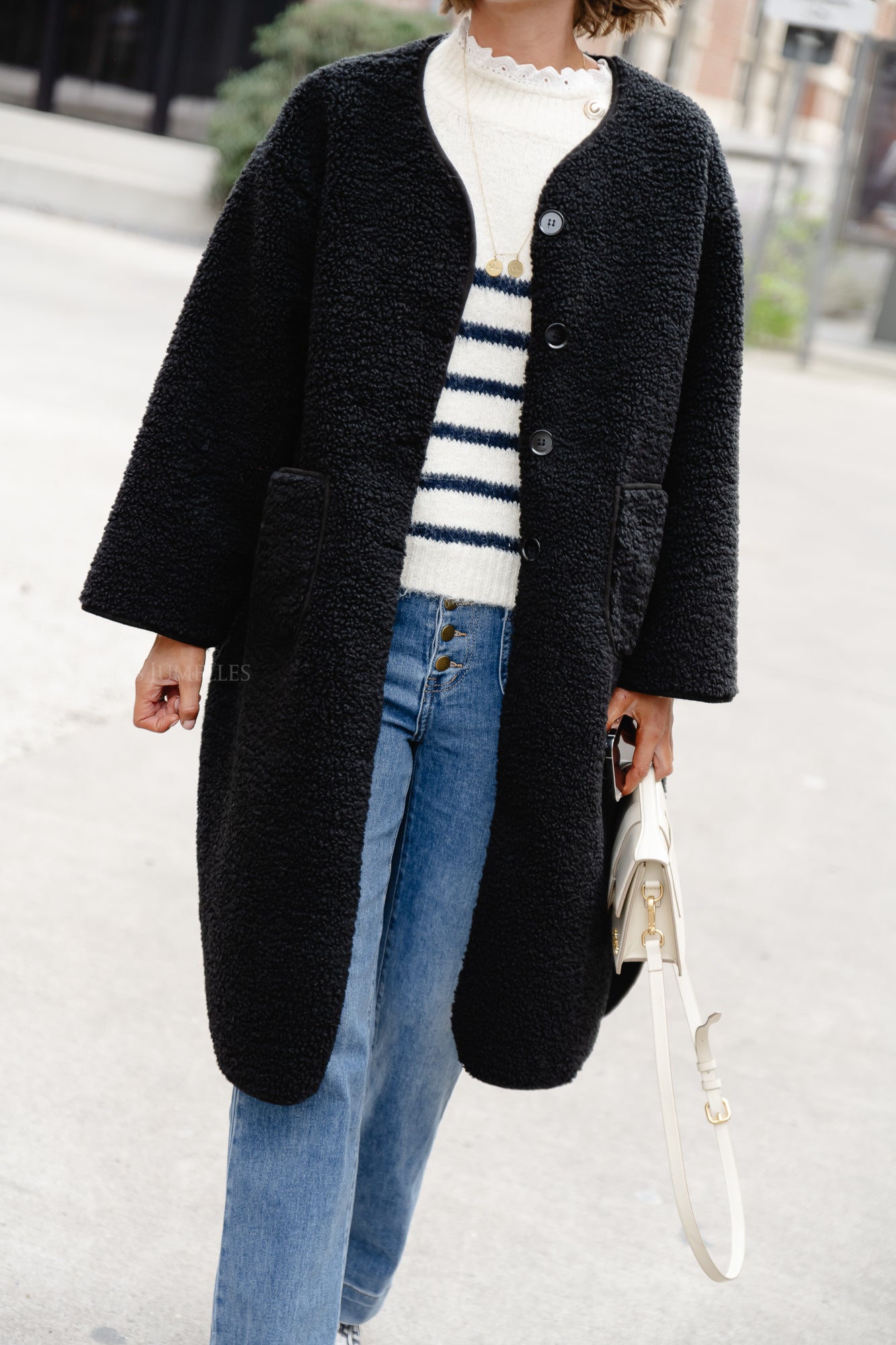 Manteau teddy Emma noir