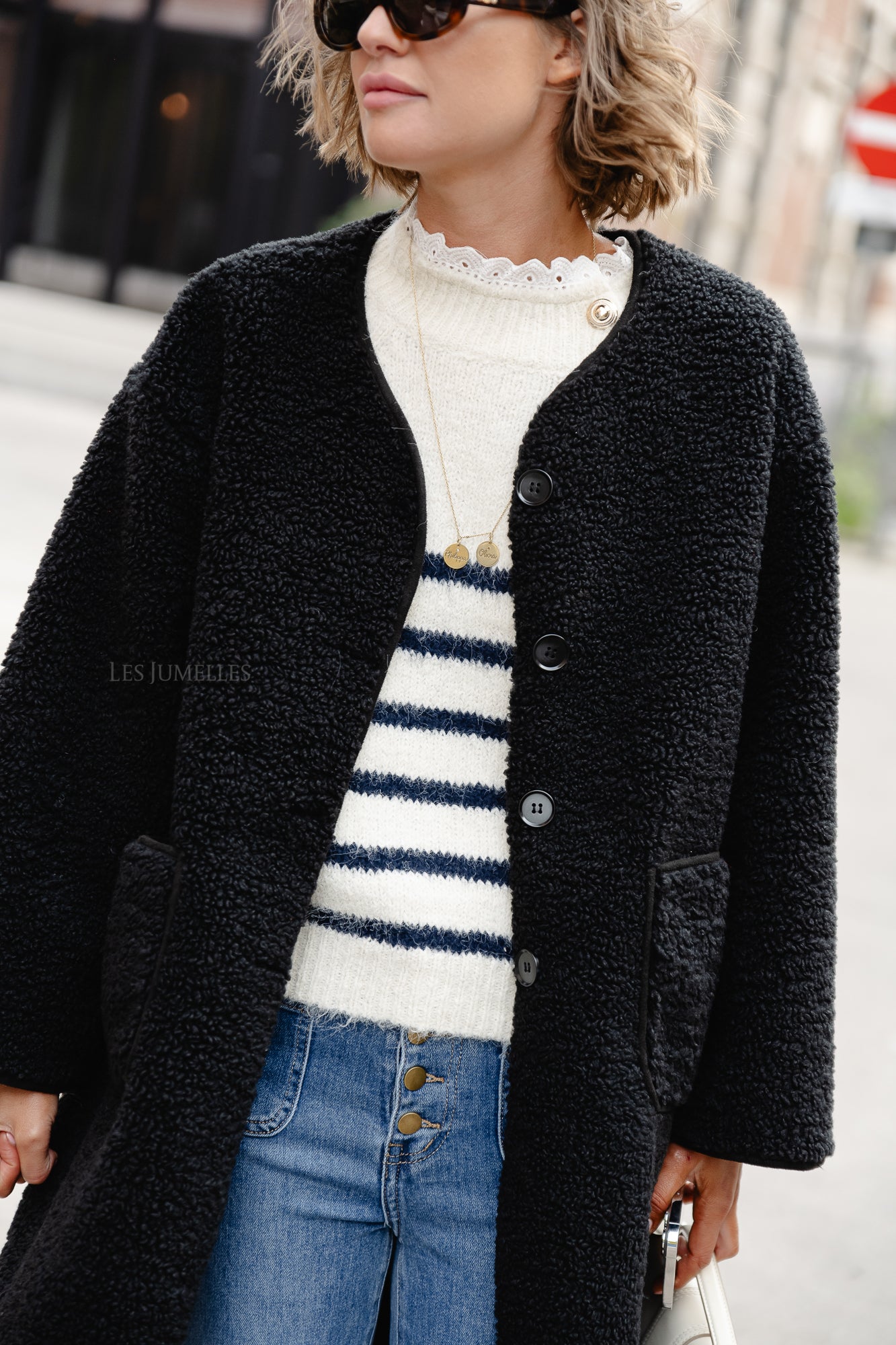 Manteau teddy Emma noir