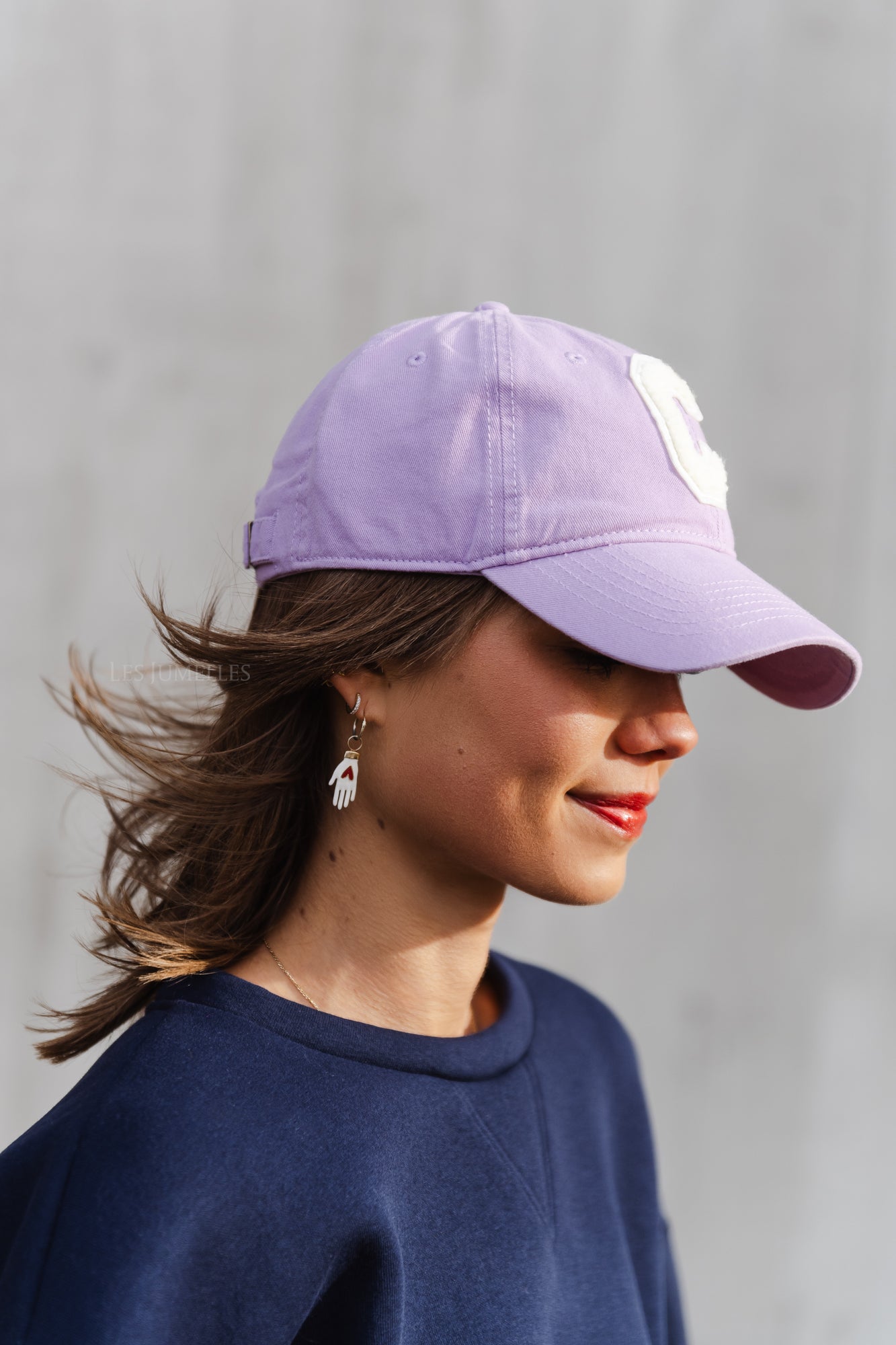 'C' cap denim lilac